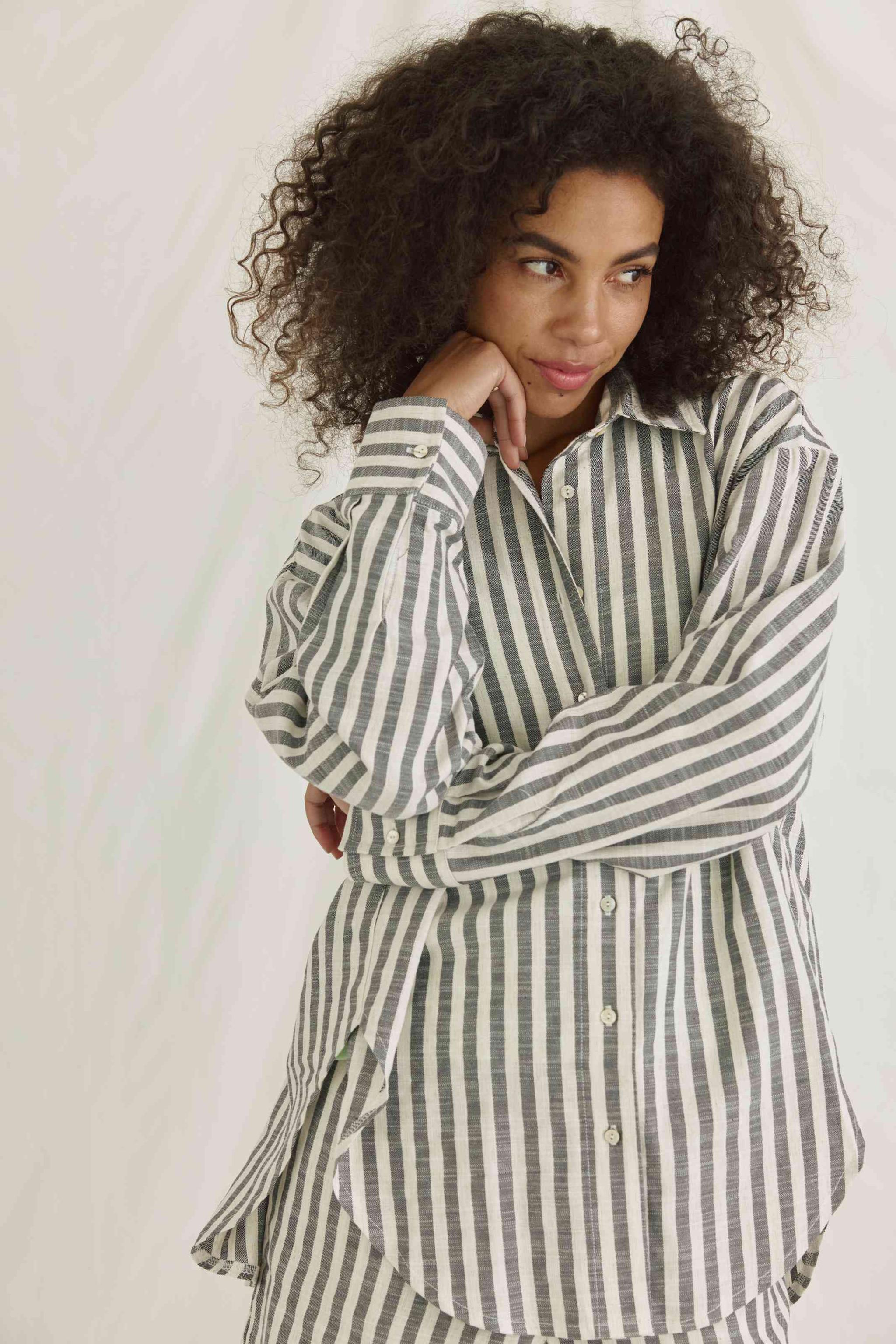Gestreifte Bluse Mit Rückendetail