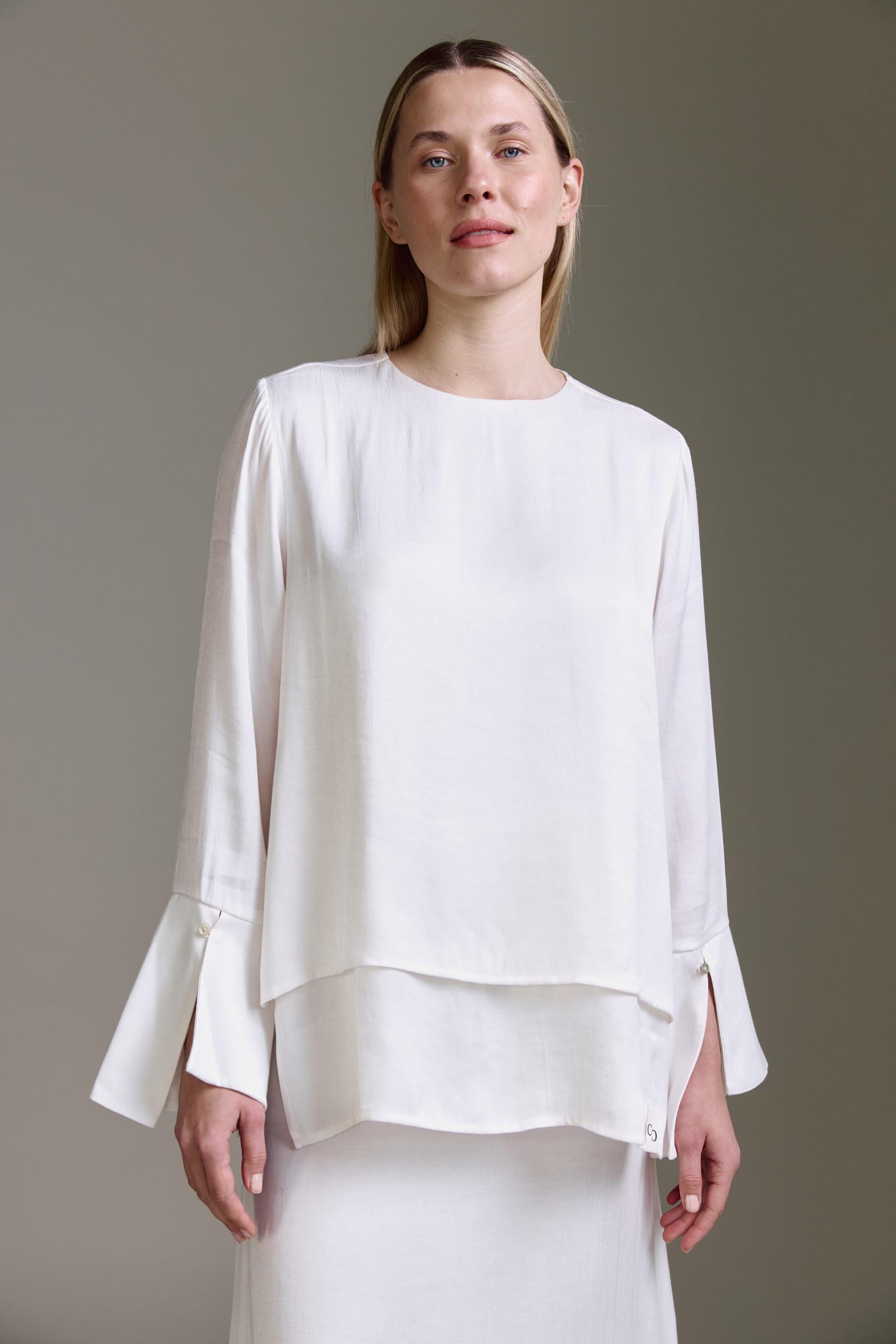 Gewaschene Bluse Mit Schlitzdetails