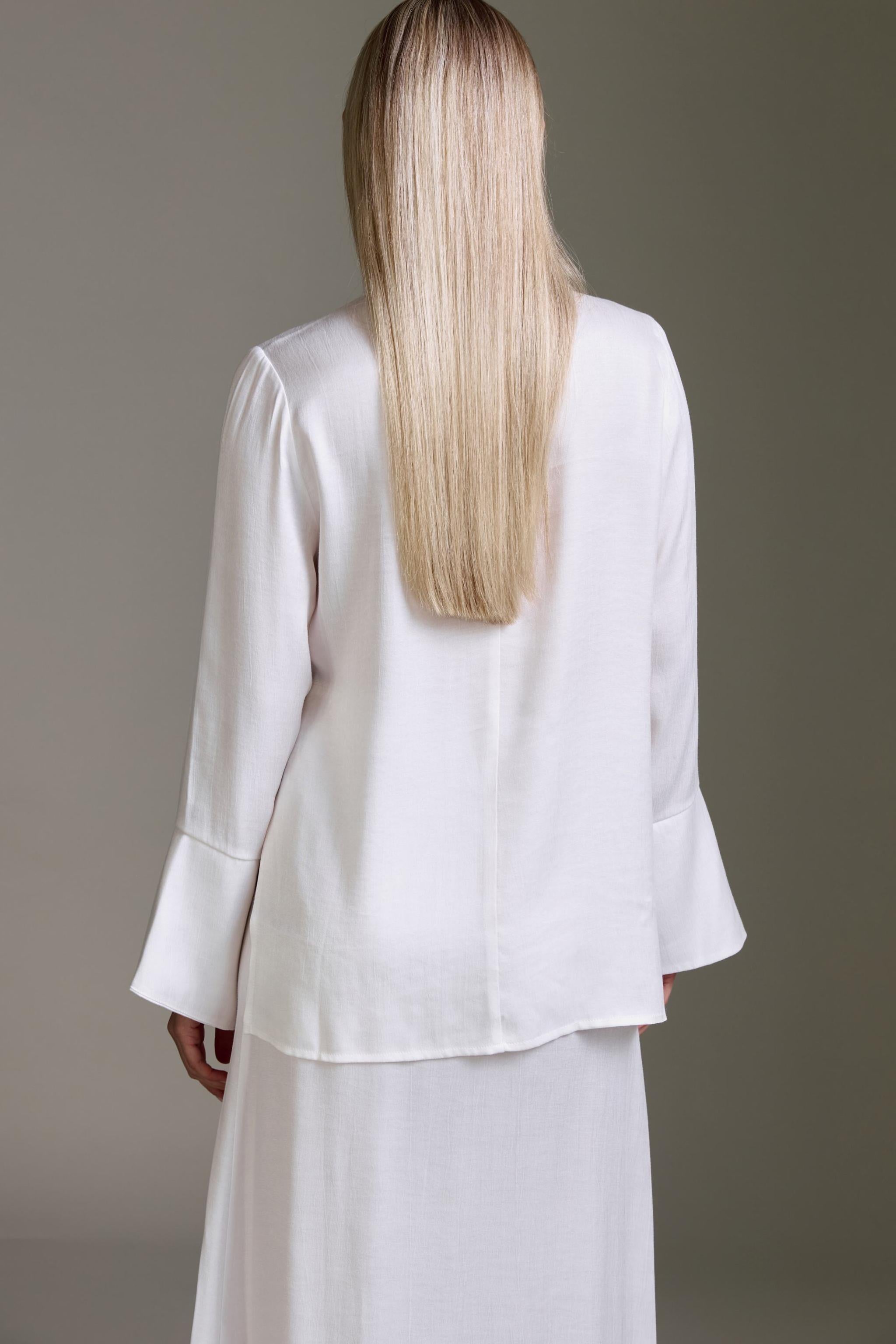 Gewaschene Bluse Mit Schlitzdetails