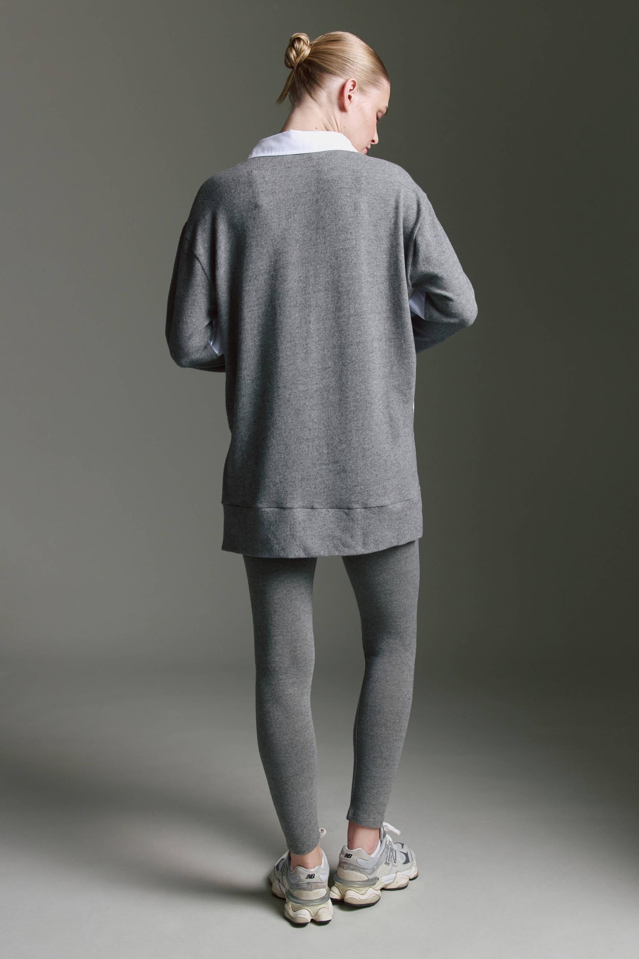 Oversized Bluse Mit Soft Touch Material-Mix