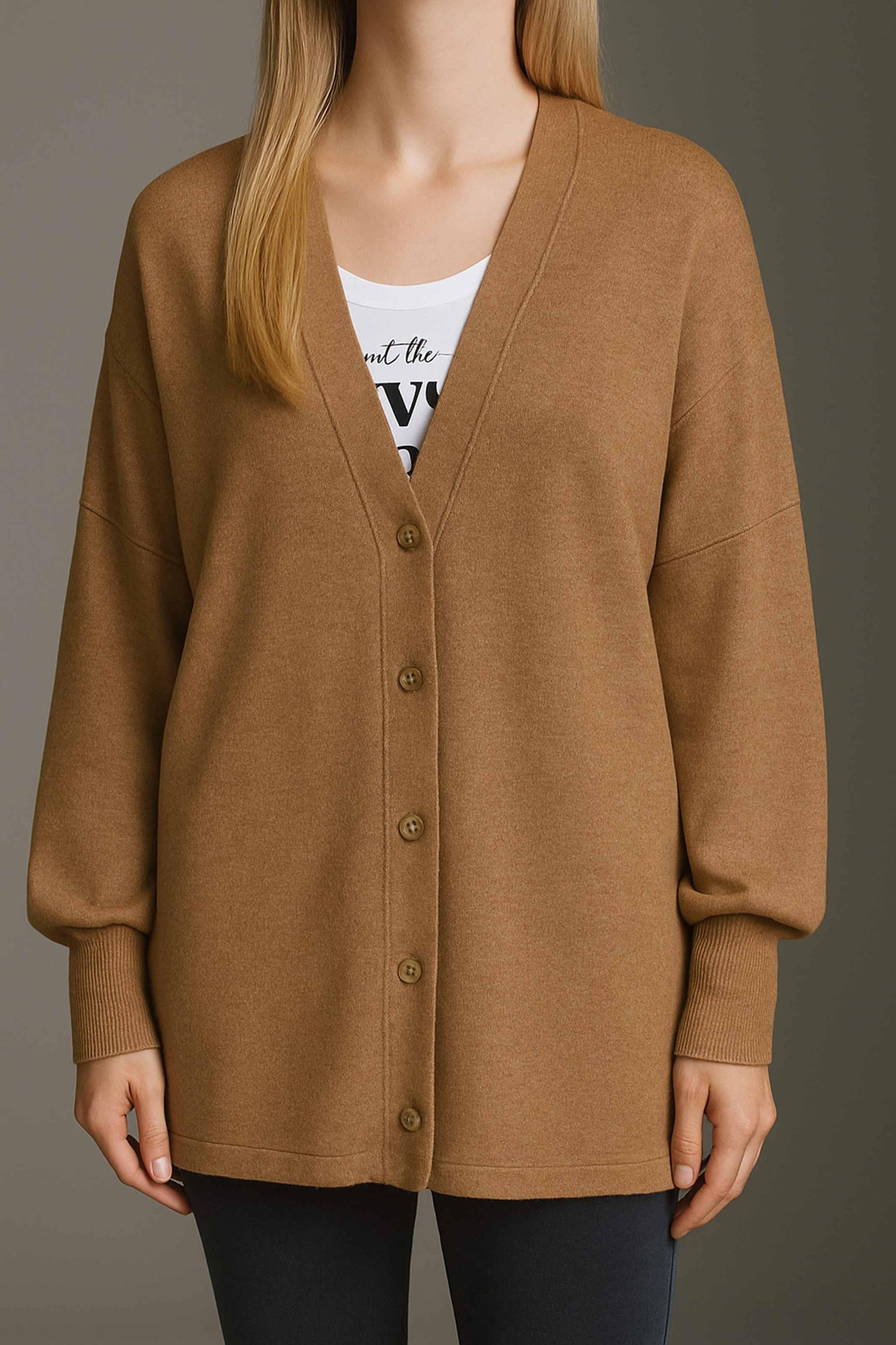 Cozy Cardigan Mit Ballonärmeln Und Besonderer Ärmelmanschette