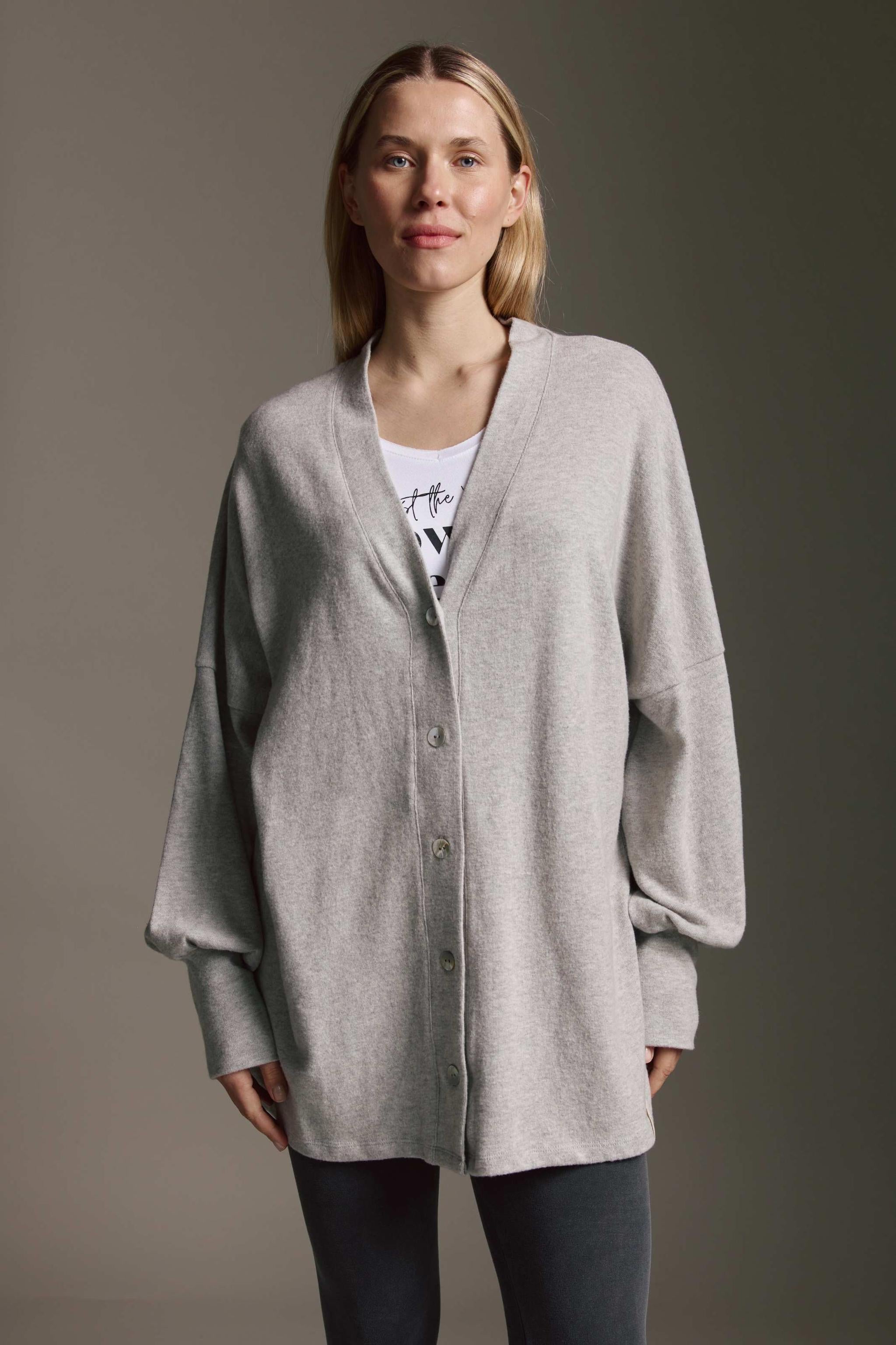 Cozy Cardigan Mit Ballonärmeln Und Besonderer Ärmelmanschette