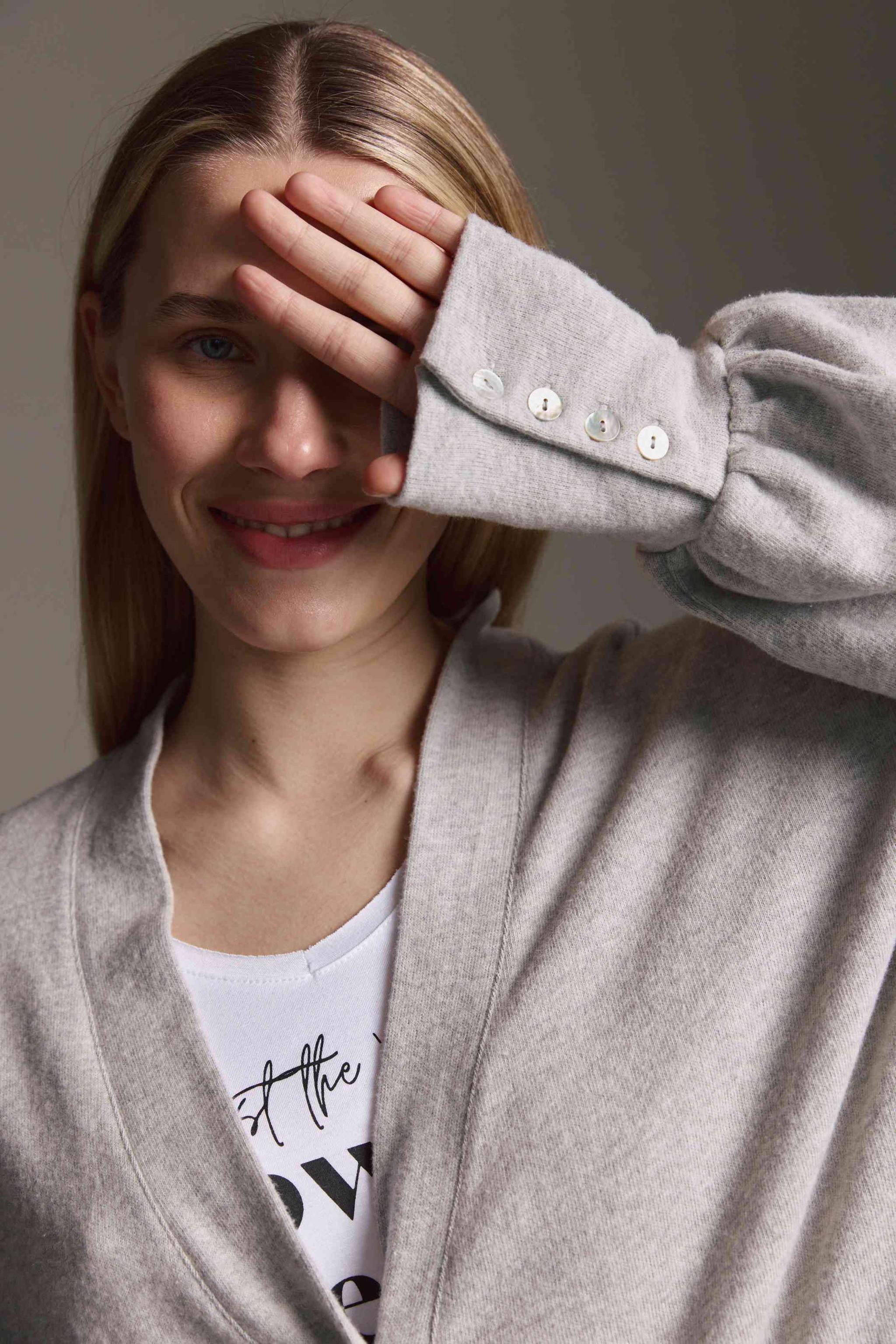 Cozy Cardigan Mit Ballonärmeln Und Besonderer Ärmelmanschette