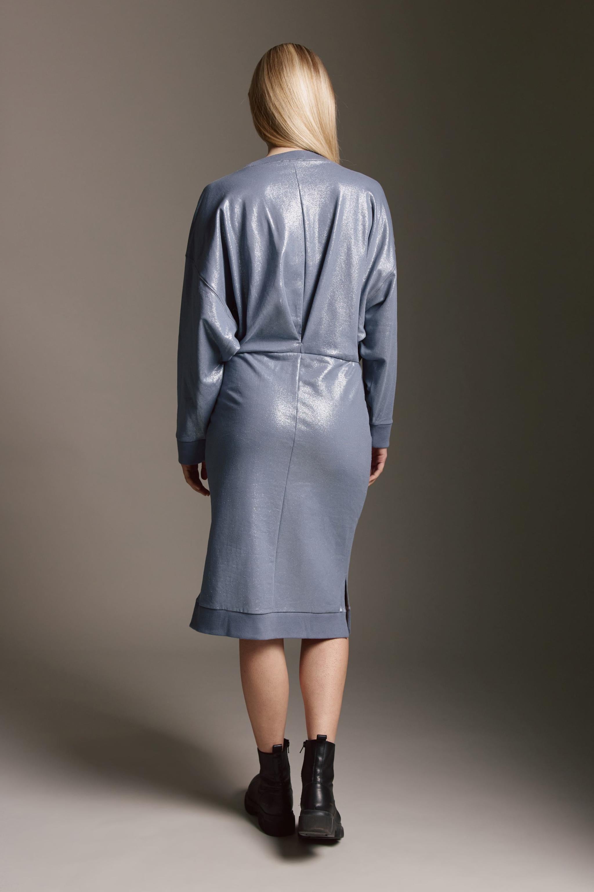 Sweatkleid Mit Gerafftem Detail Und Glitterprint