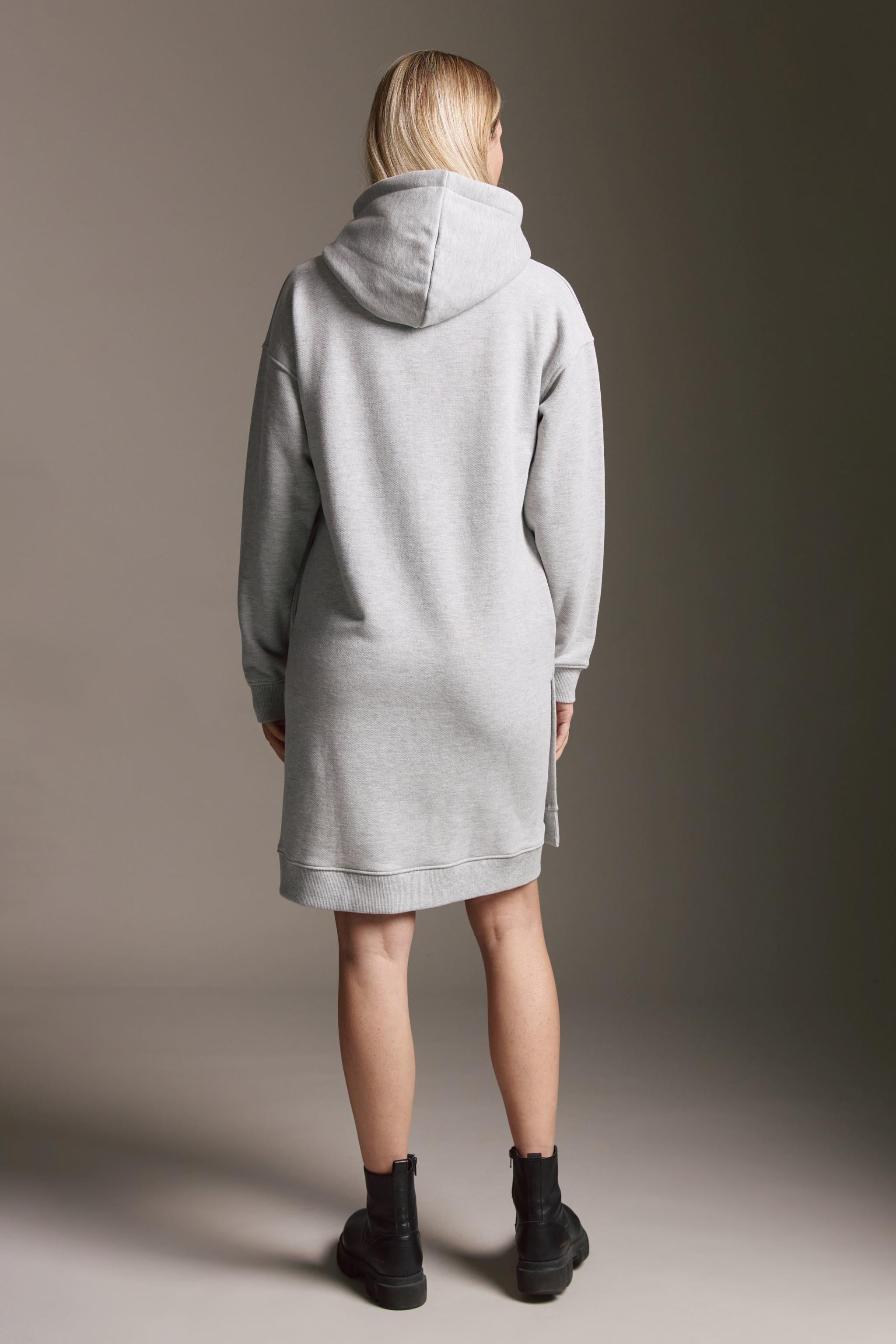 Heavy Weight Sweatkleid Mit Rundhals Und Offenen Seitennähten