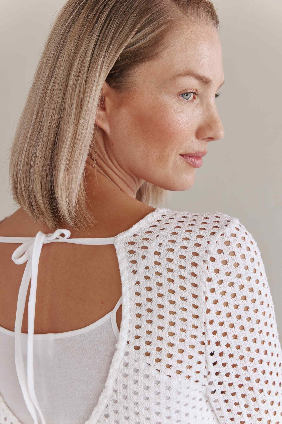 Crochet Optik Maxi Kleid Mit Rückenausschnitt Und Seitenschlitzen