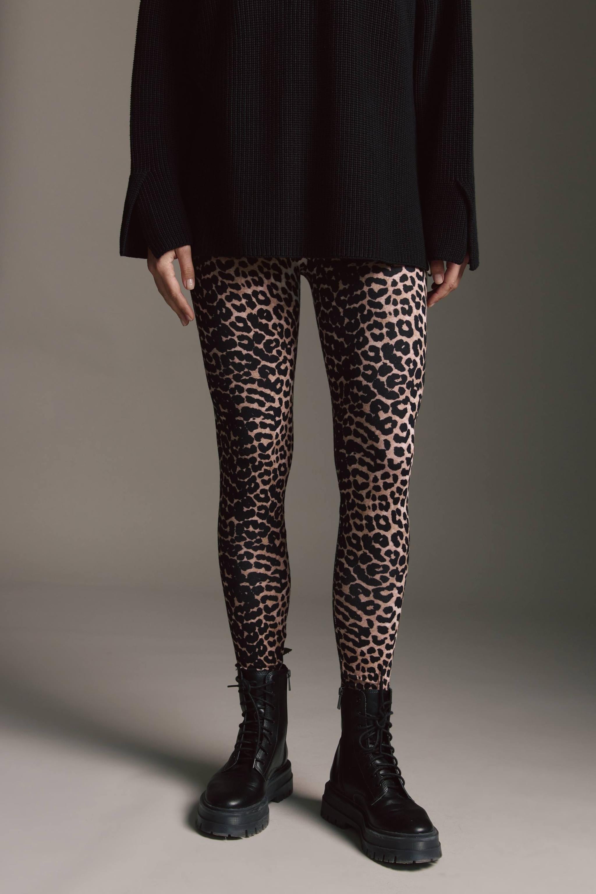 Softe Leggins Mit Hohem Bund Und Leo Aop