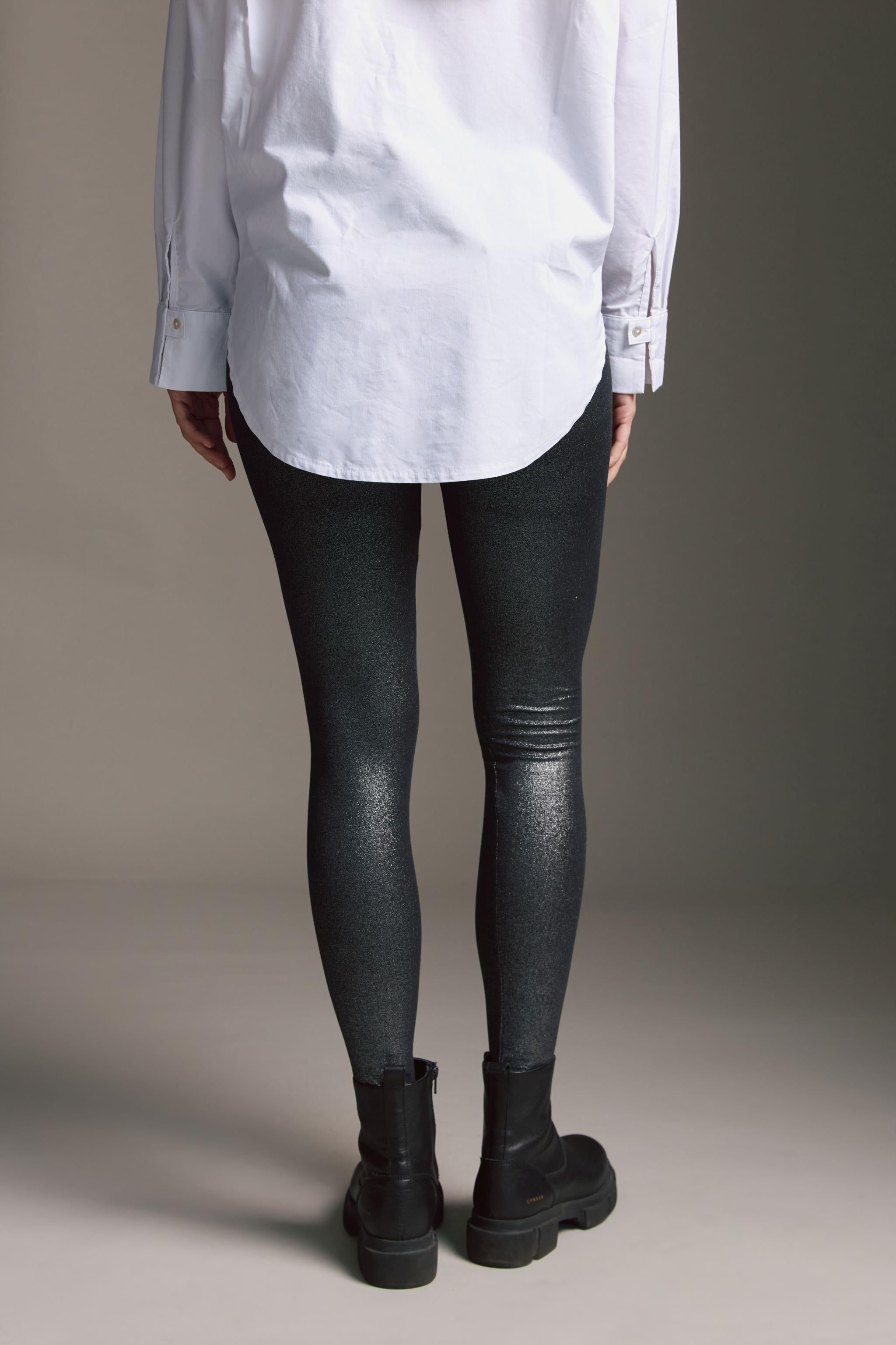 Leggins Mit Hohem Bund Und Glitterprint