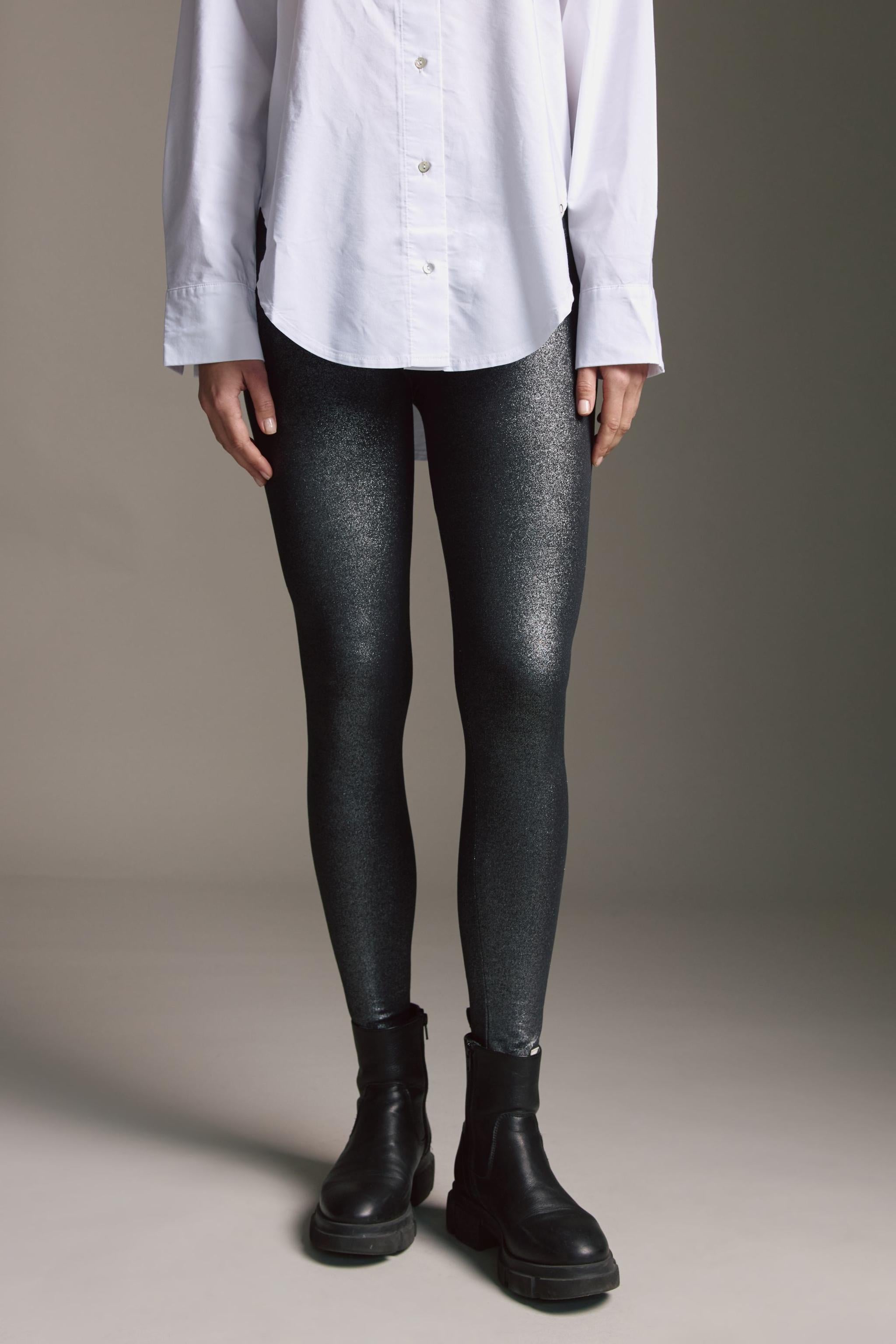Leggins Mit Hohem Bund Und Glitterprint