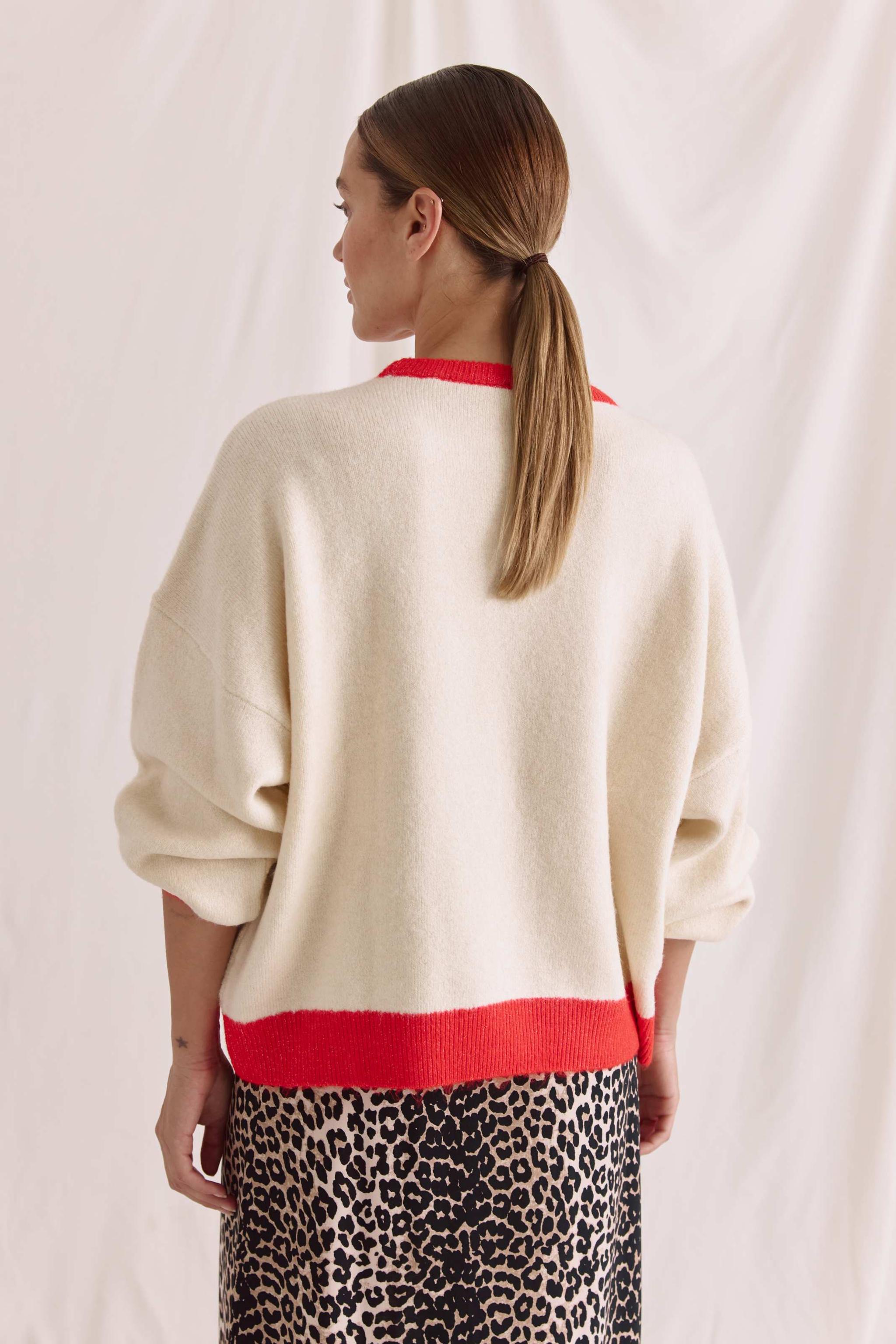 Intarsia Pullover Mit Wild Love Club Slogan