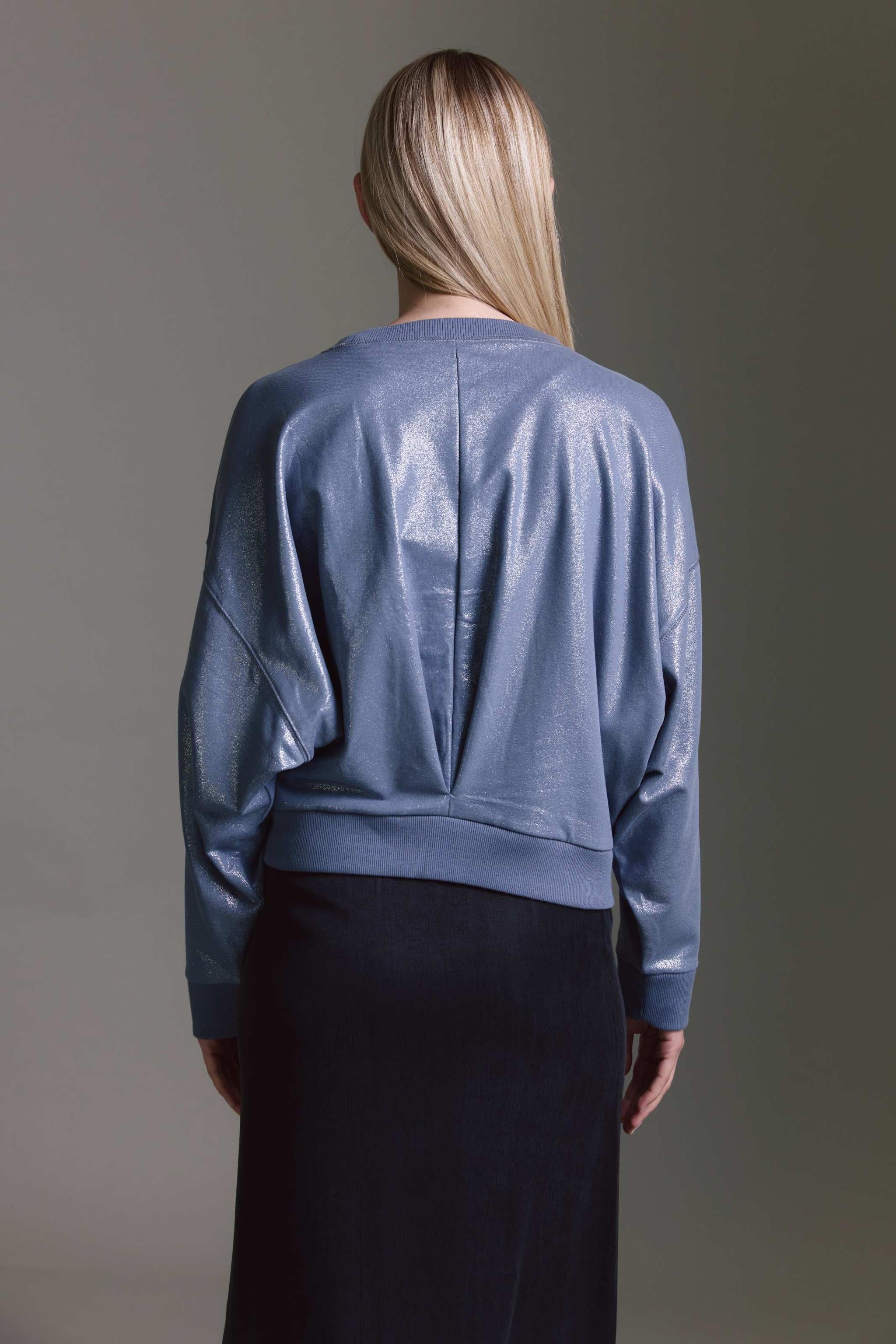 Sweatshirt Mit Gerafftem Detail Und Glitterprint