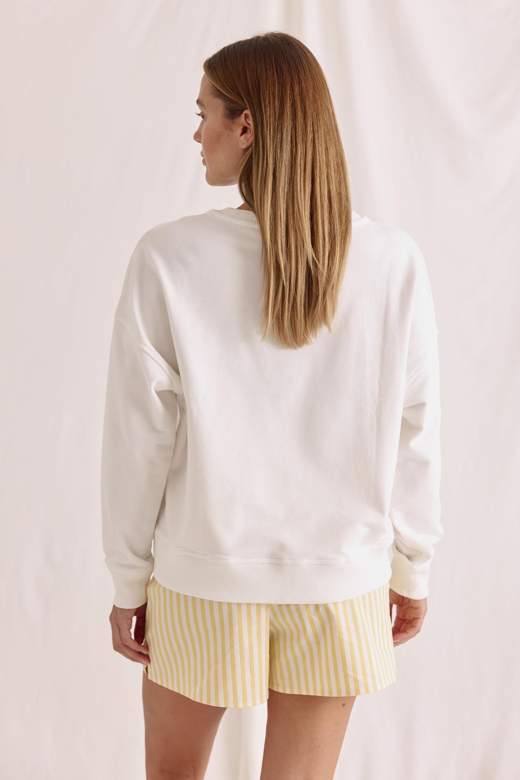 Sweatshirt Mit Rundhals, Elastischen Bündchen Und Lemon Druck