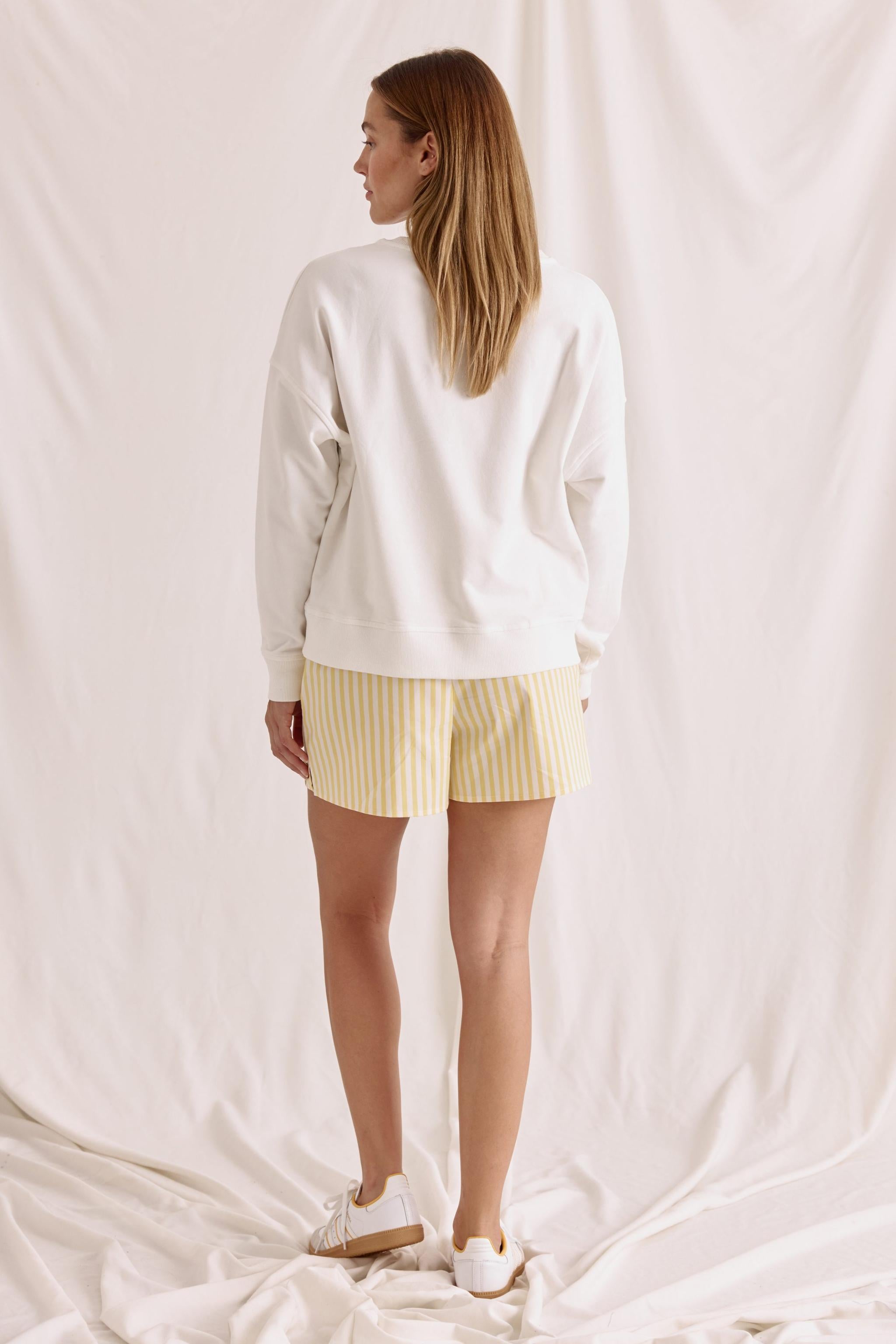 Sweatshirt Mit Rundhals, Elastischen Bündchen Und Lemon Druck
