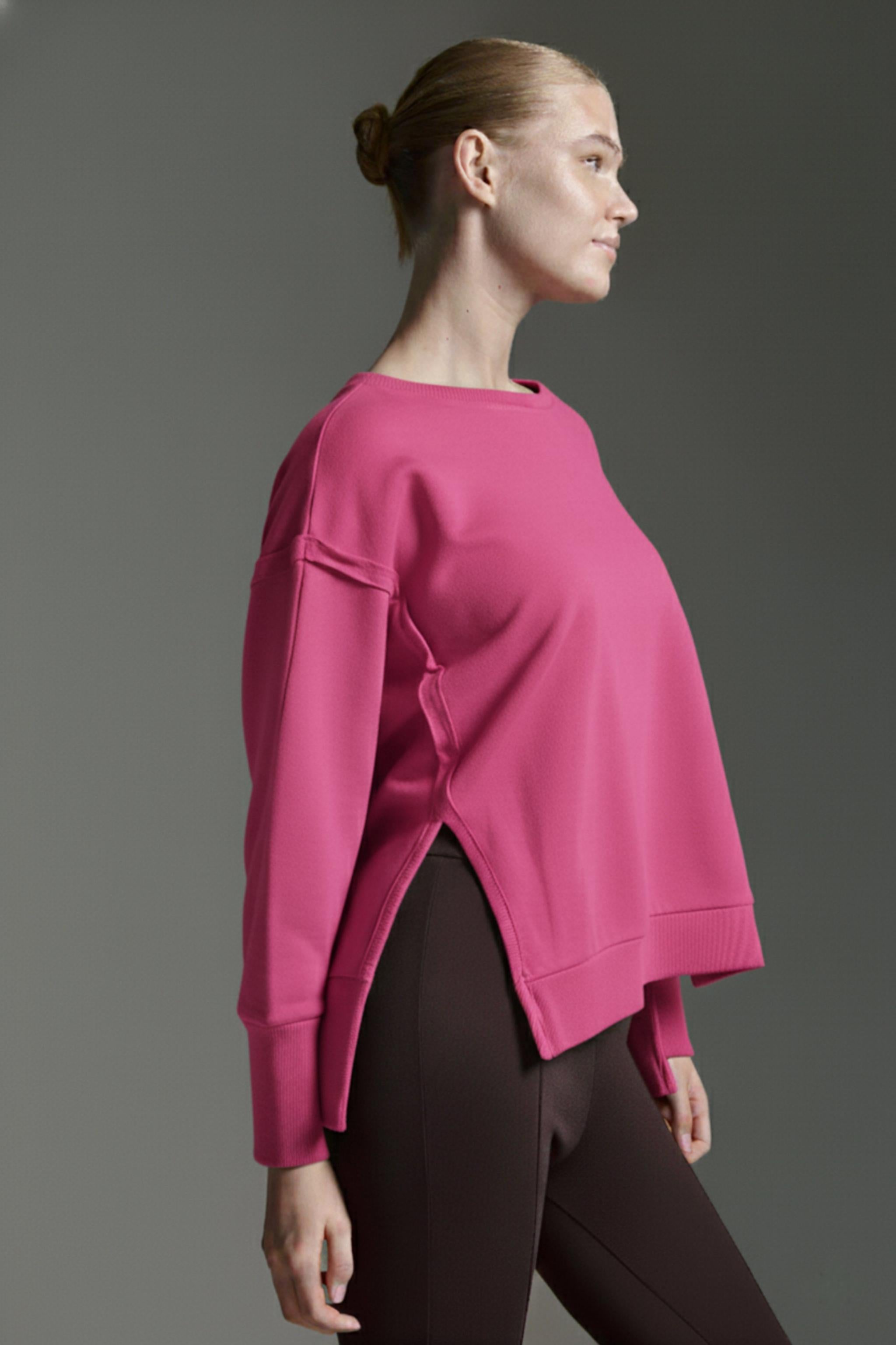 Sweatshirt Mit Weitem O-Hals Und Inside-Out Elementen