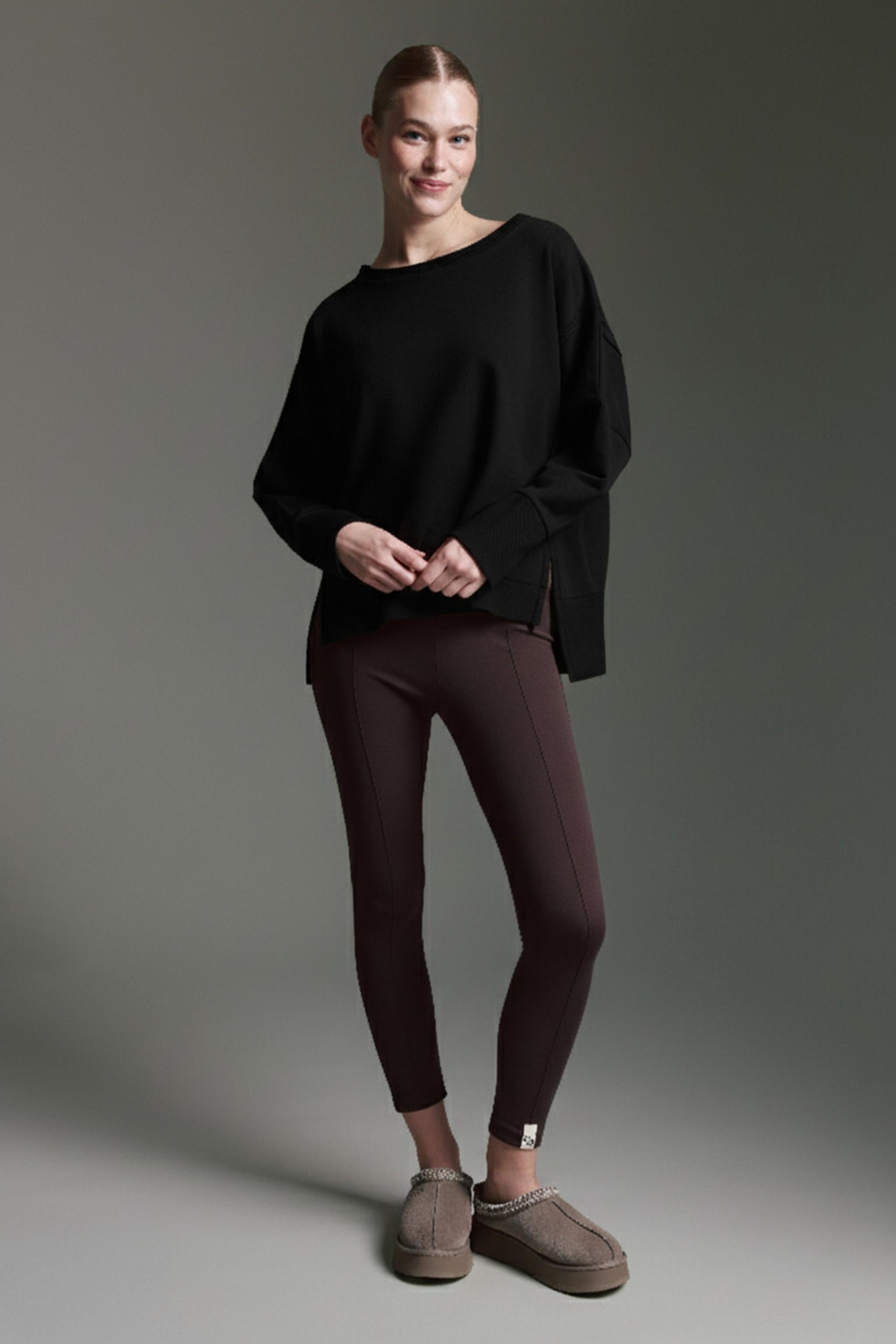 Sweatshirt Mit Weitem O-Hals Und Inside-Out Elementen