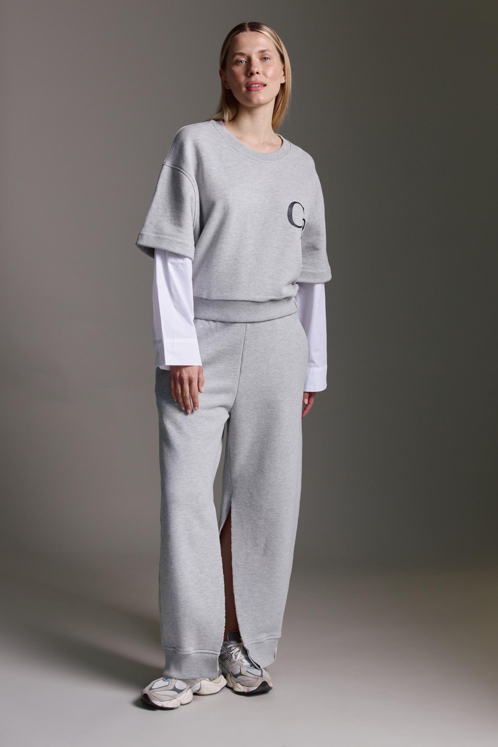 Heavy Weight Sweatshirt Mit Webärmeln Und Rundhals