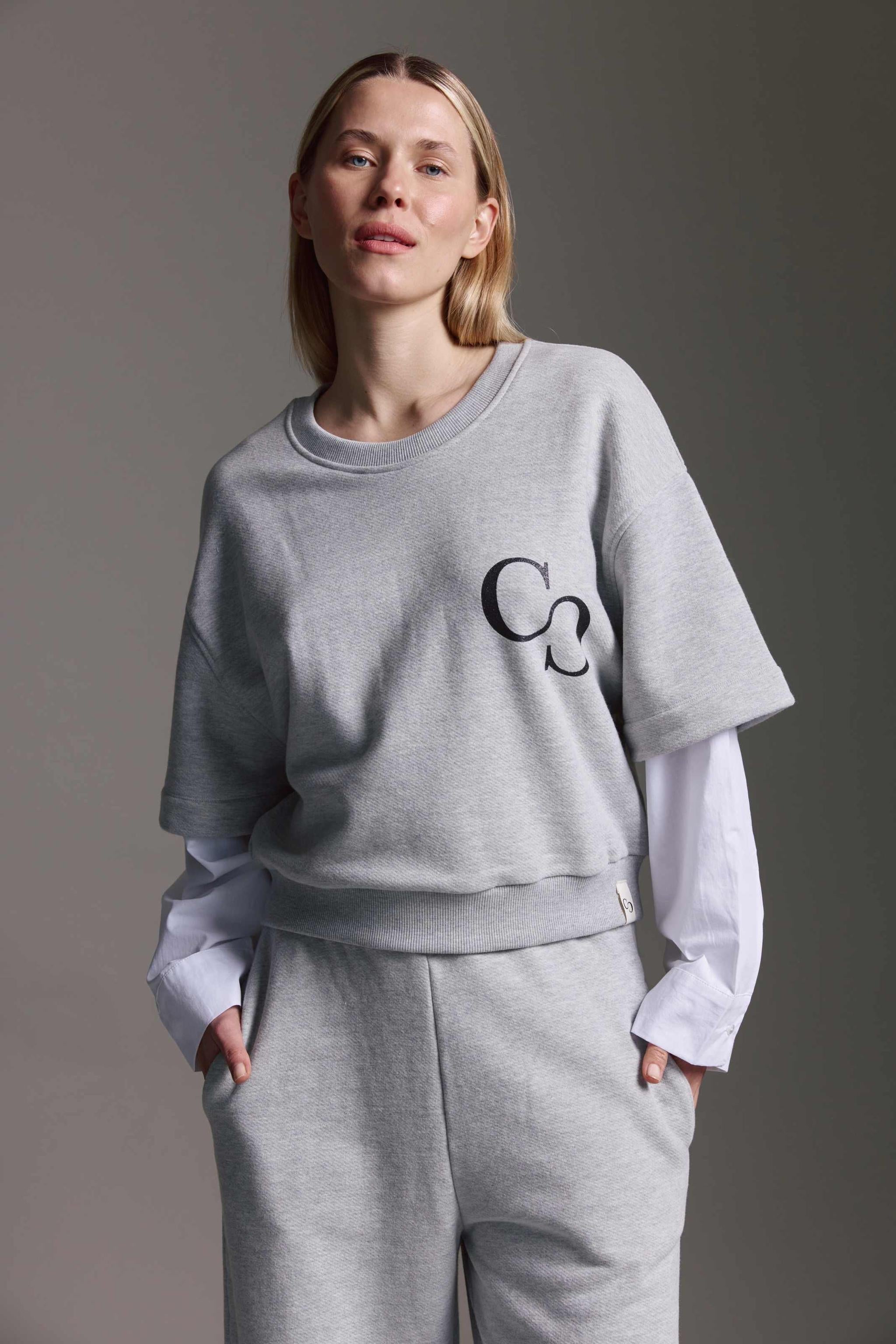 Heavy Weight Sweatshirt Mit Webärmeln Und Rundhals