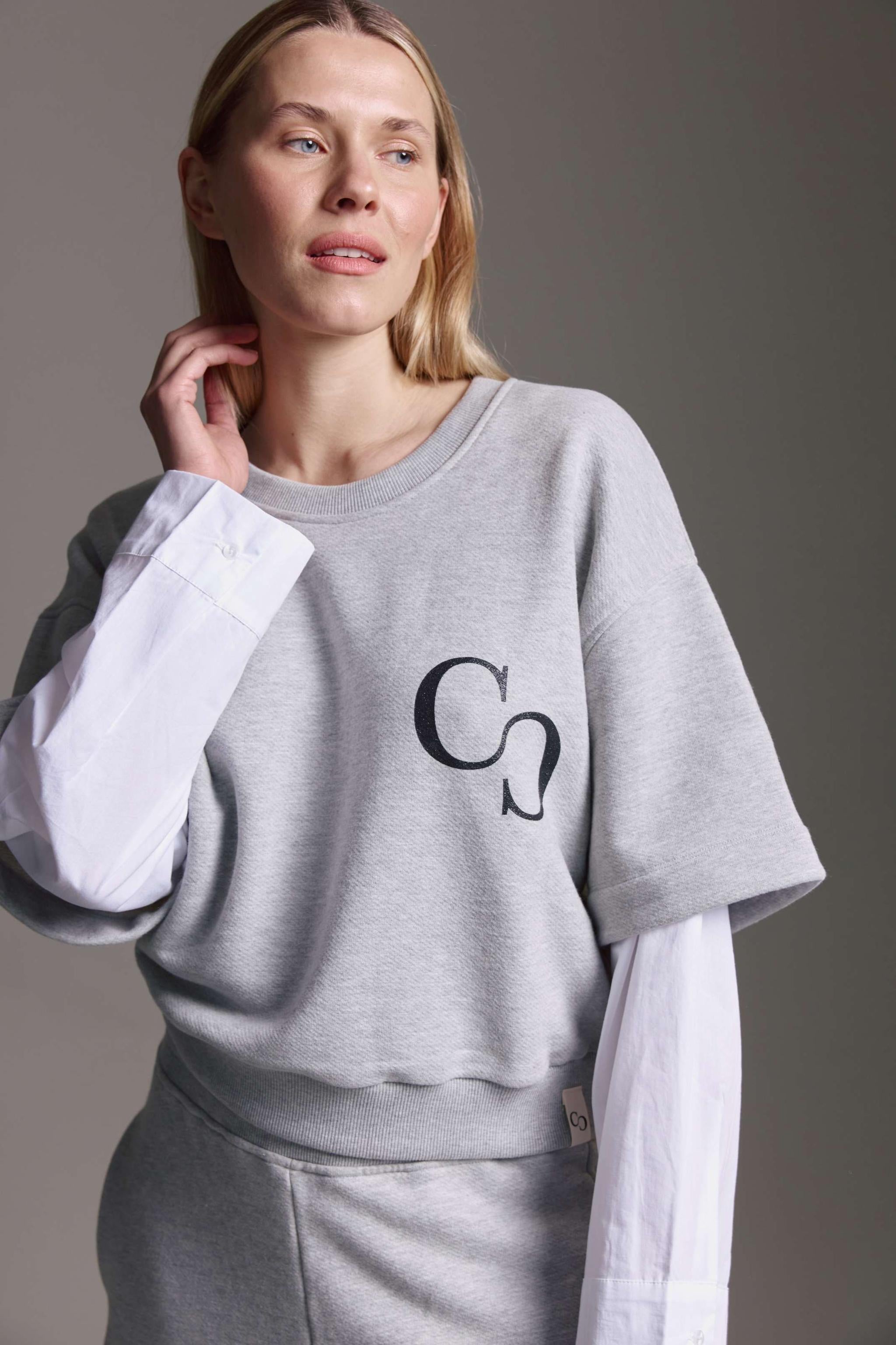 Heavy Weight Sweatshirt Mit Webärmeln Und Rundhals