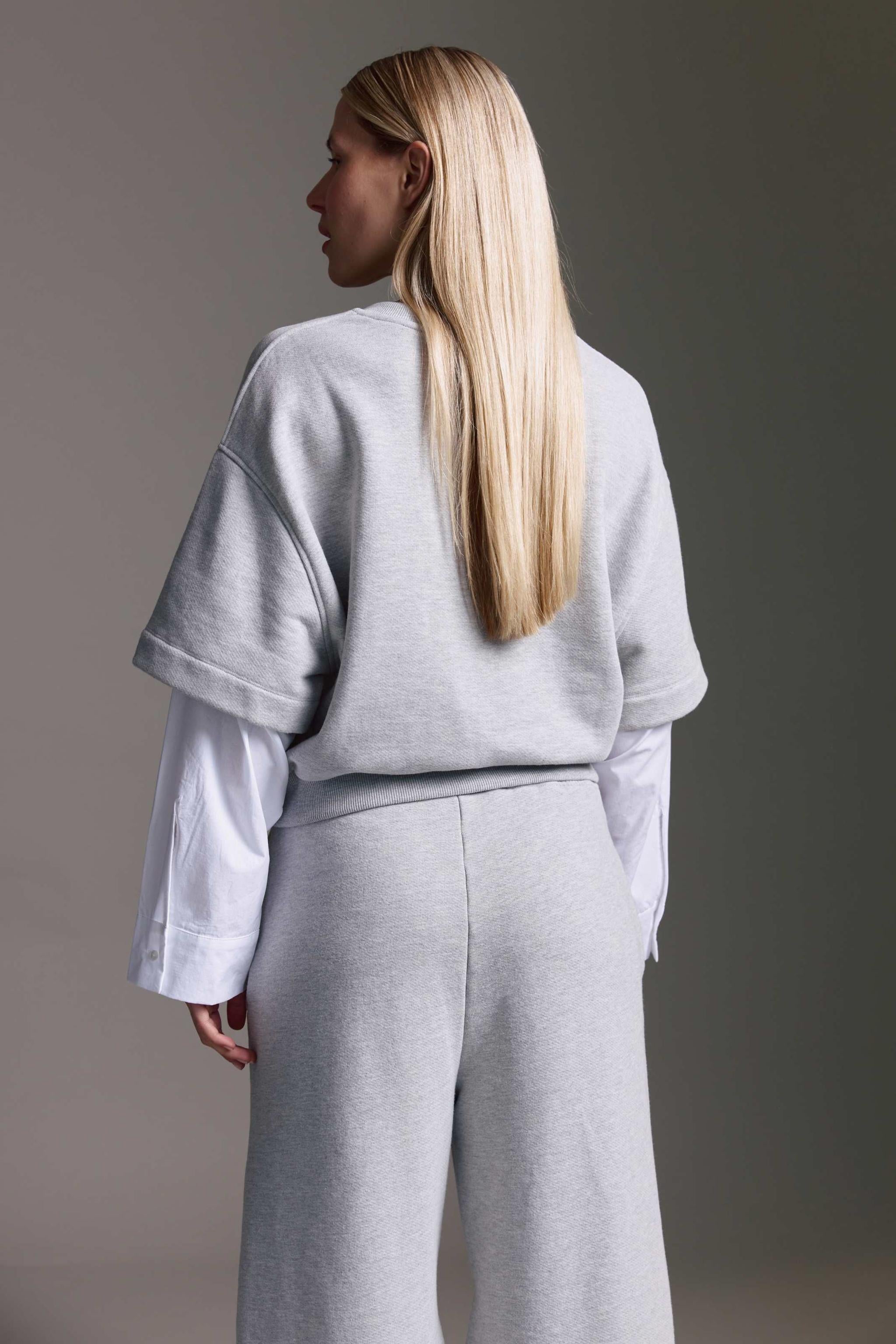 Heavy Weight Sweatshirt Mit Webärmeln Und Rundhals