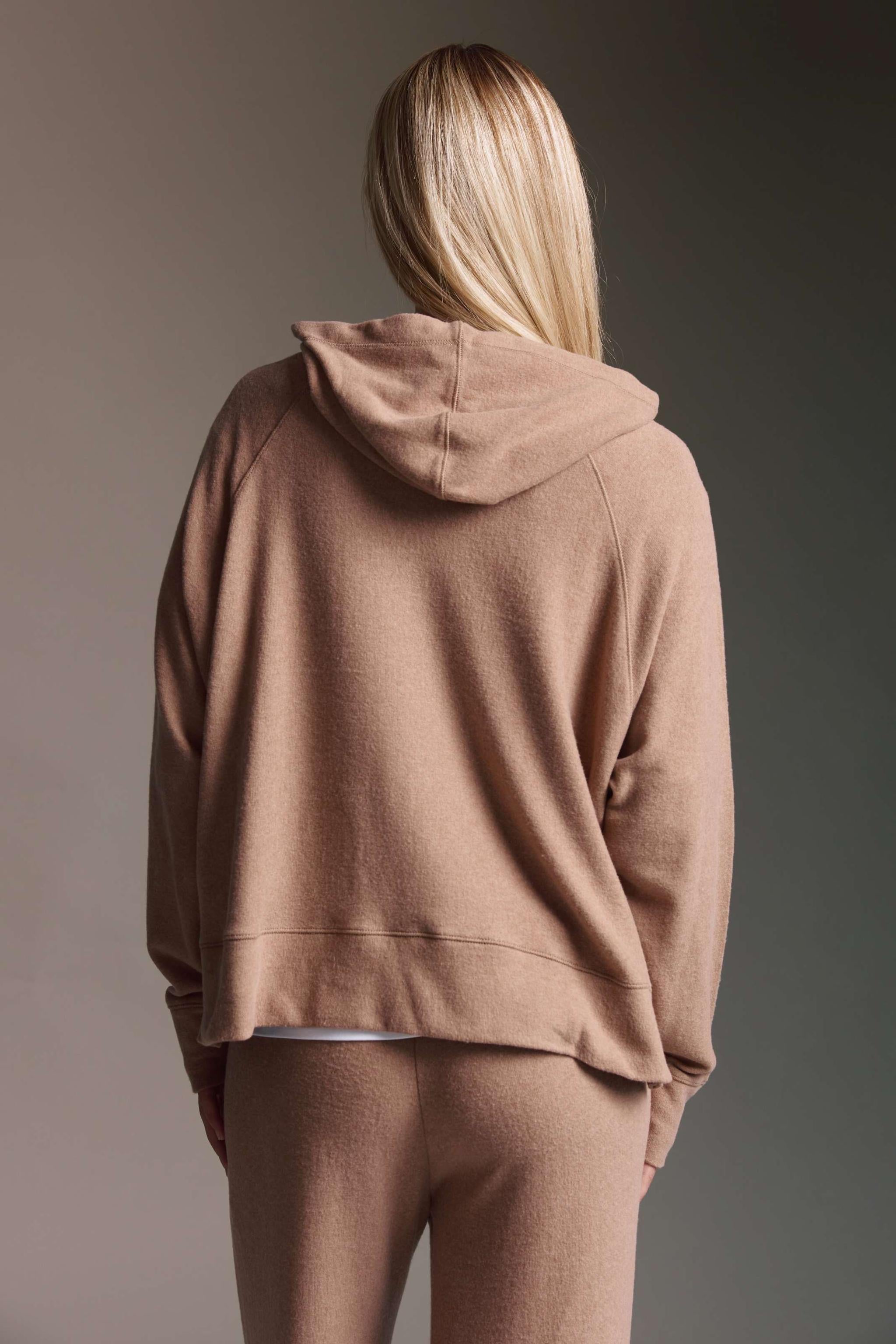 Cozy Cropped Langarmshirt Mit Seitenschlitz Und Kapuze