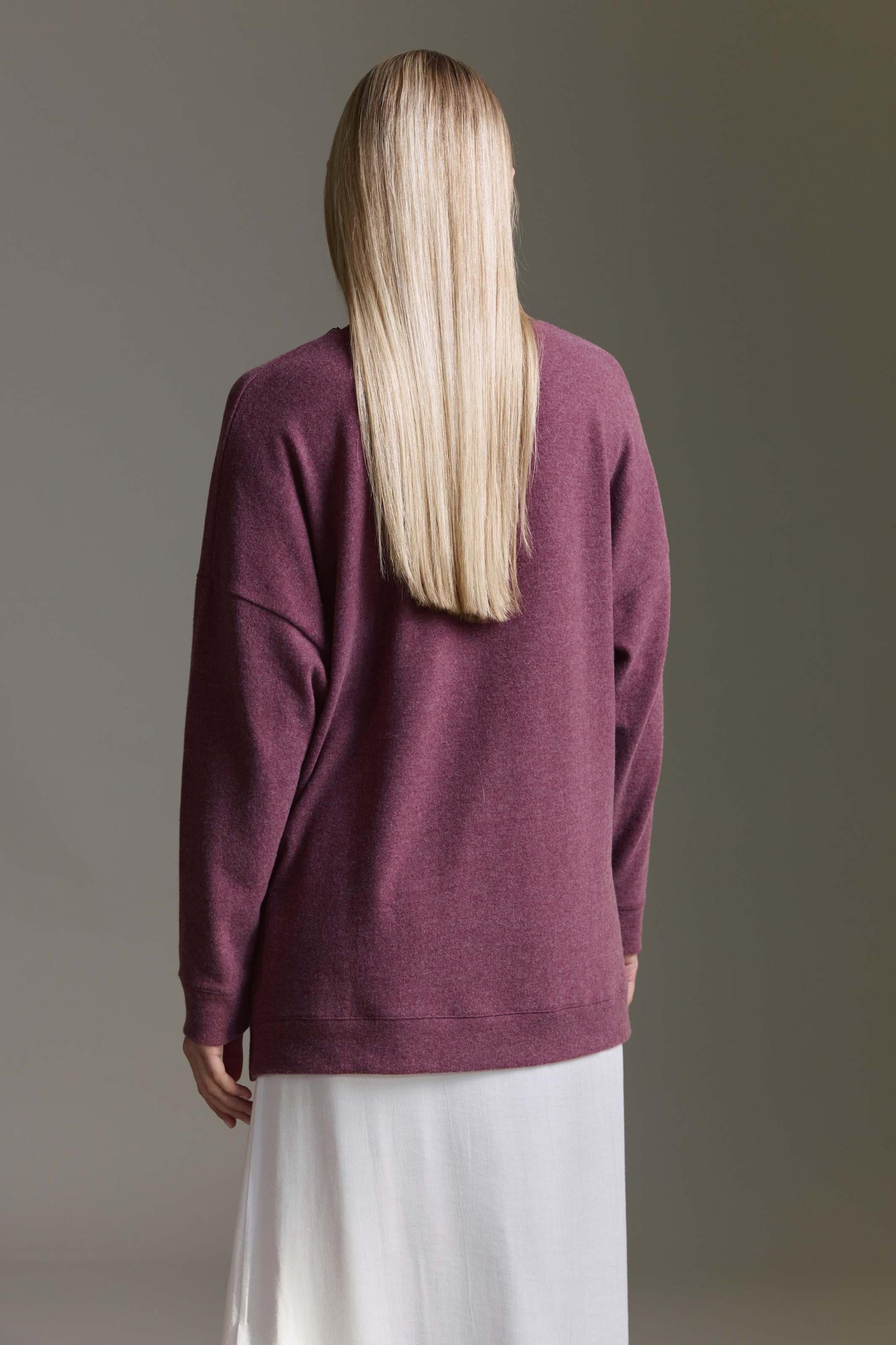 Cozy Oversized Langarmshirt Mit Seitenschlitzen Und Love Druck