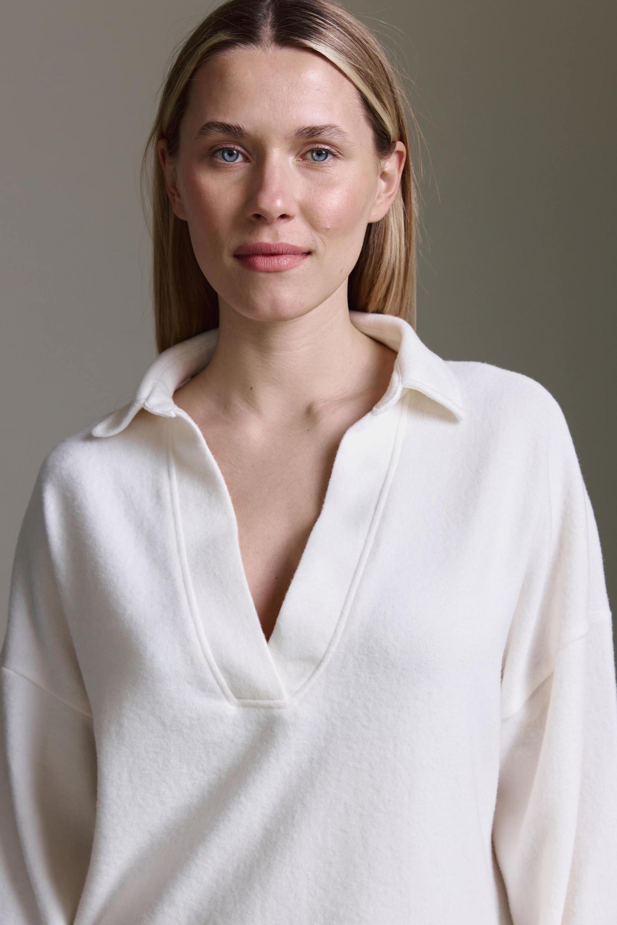 Cozy Langarmshirt Mit Polokragen