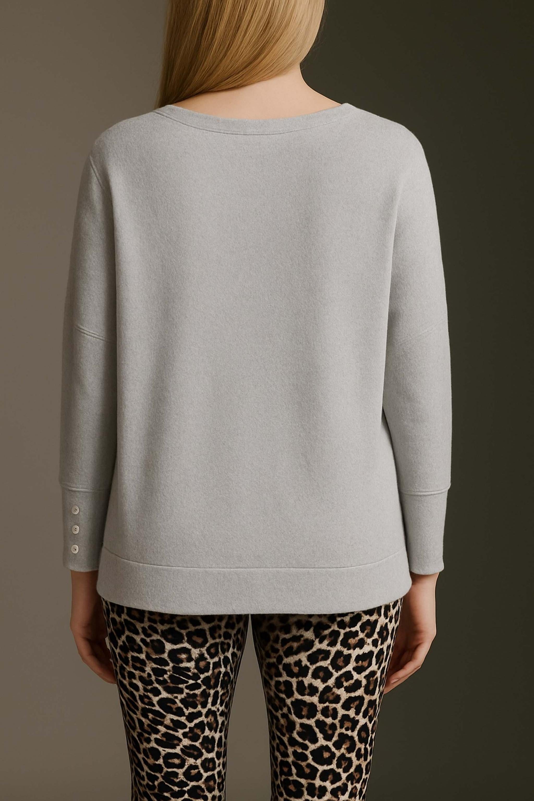 Cozy Langarmshirt Mit V-Hals, Saumversatz Und Besonderer Ärmelmanschette