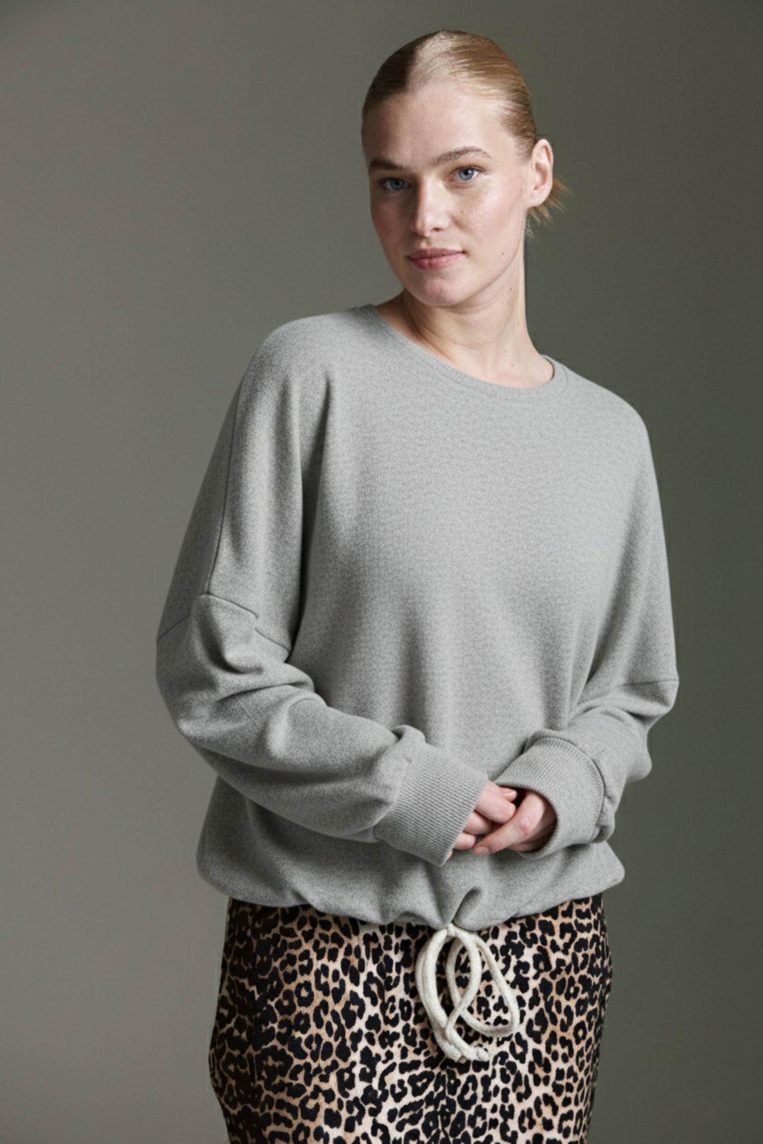 Cozy Langarmshirt Mit Ballonärmeln Und Tunnelzug Am Saum