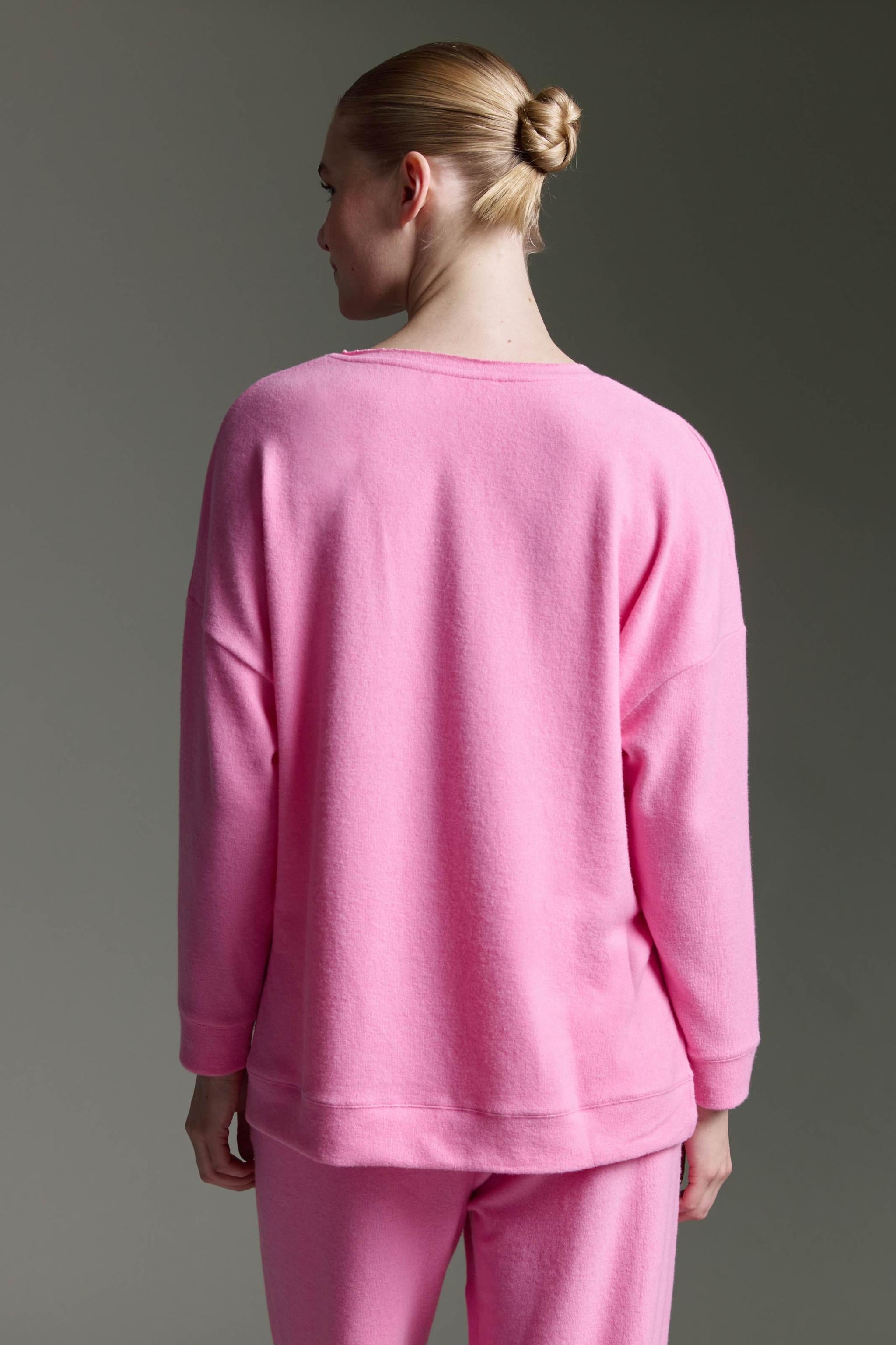 Cozy Oversized Langarmshirt Mit Seitenschlitzen Und Druck