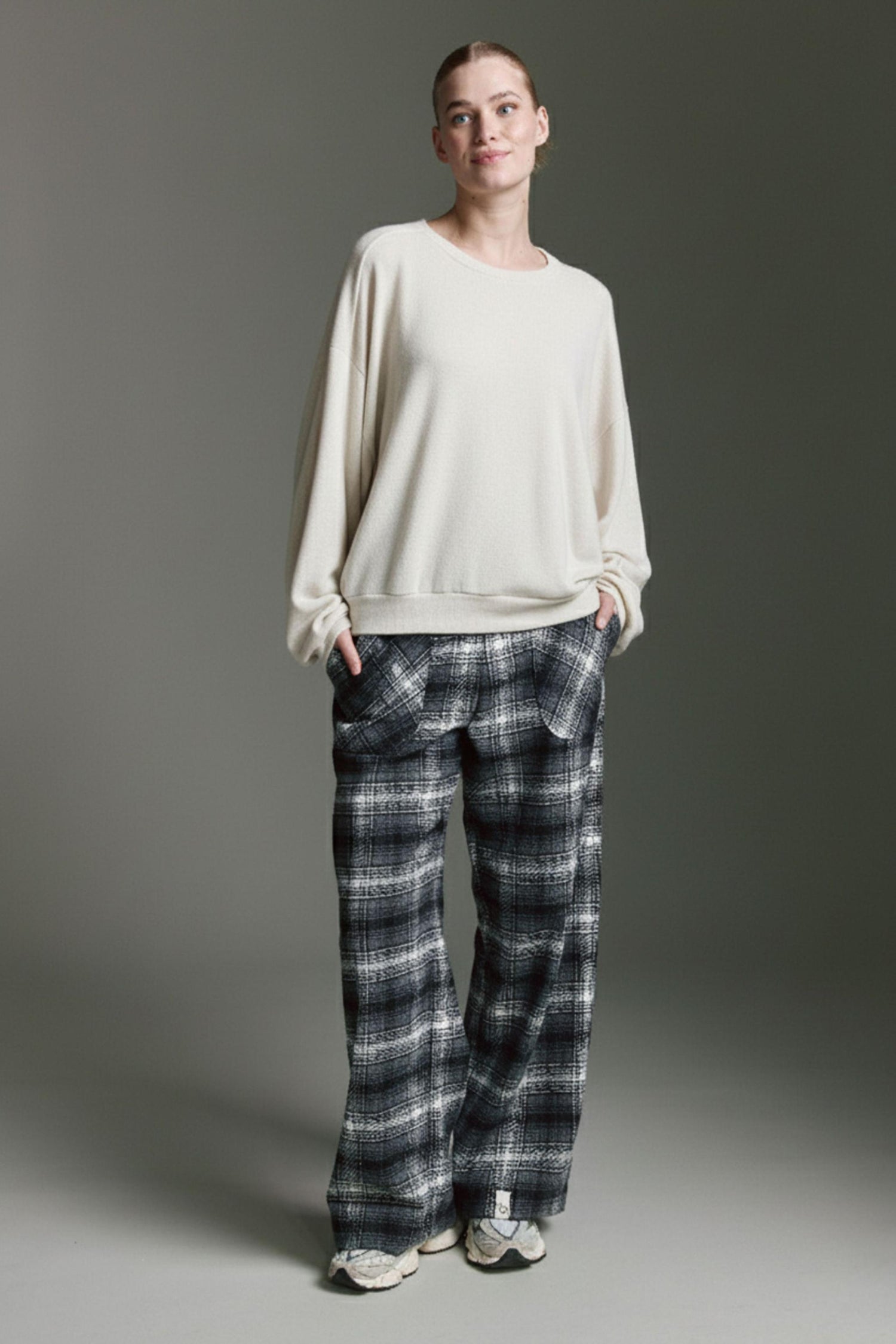 Cozy Langarmshirt Mit Rundhals Und Gerafftem Detail
