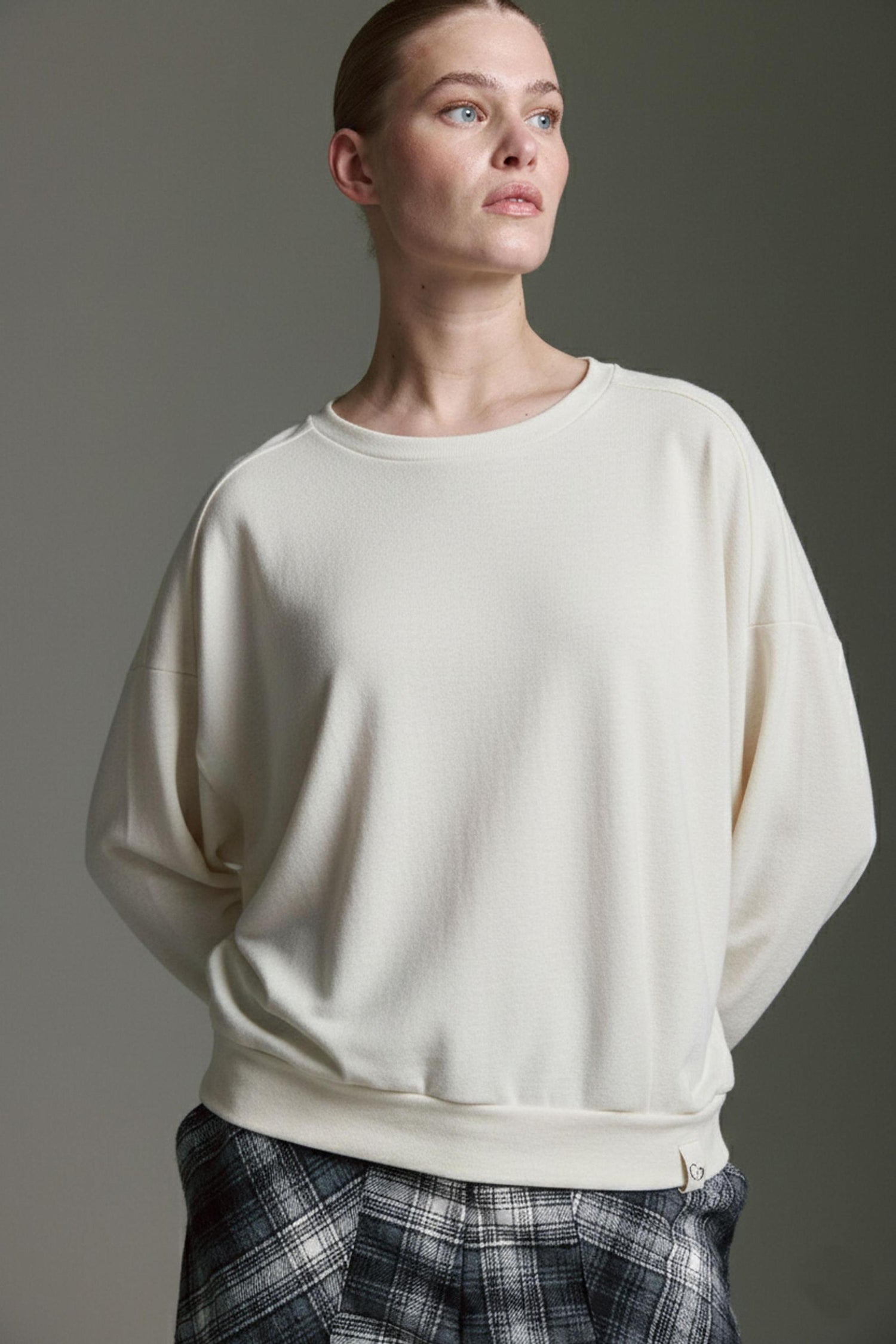 Cozy Langarmshirt Mit Rundhals Und Gerafftem Detail