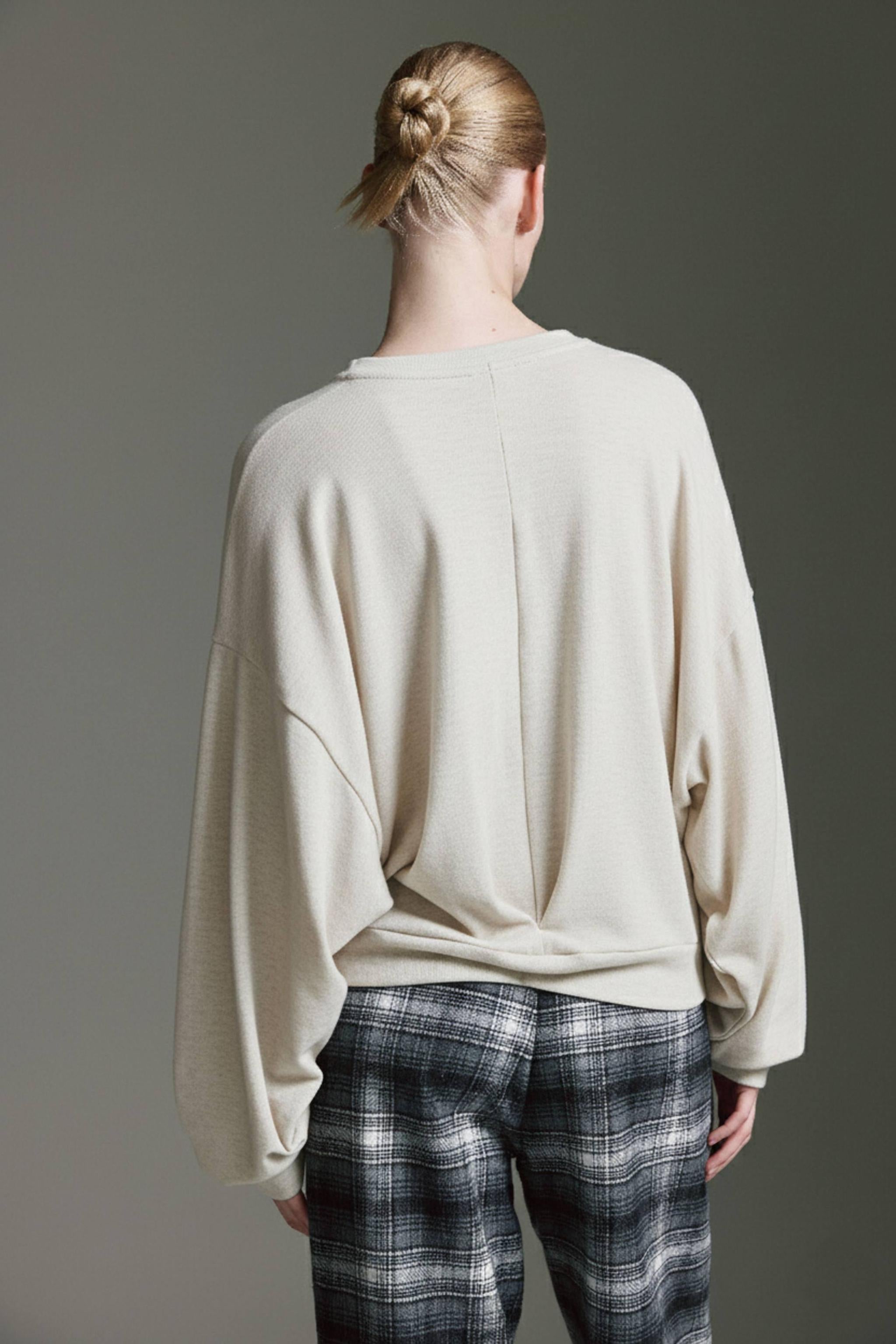 Cozy Langarmshirt Mit Rundhals Und Gerafftem Detail