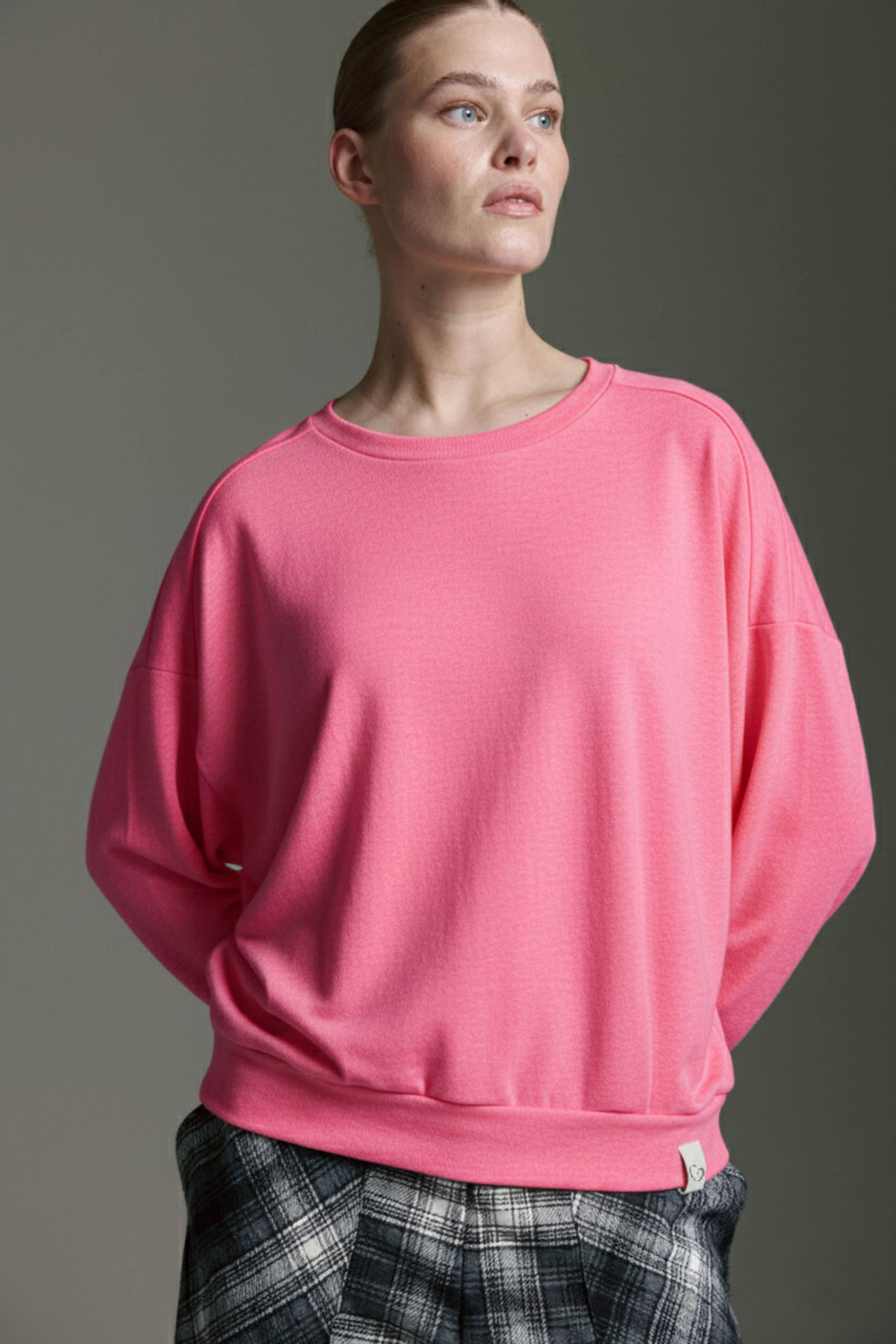 Cozy Langarmshirt Mit Rundhals Und Gerafftem Detail