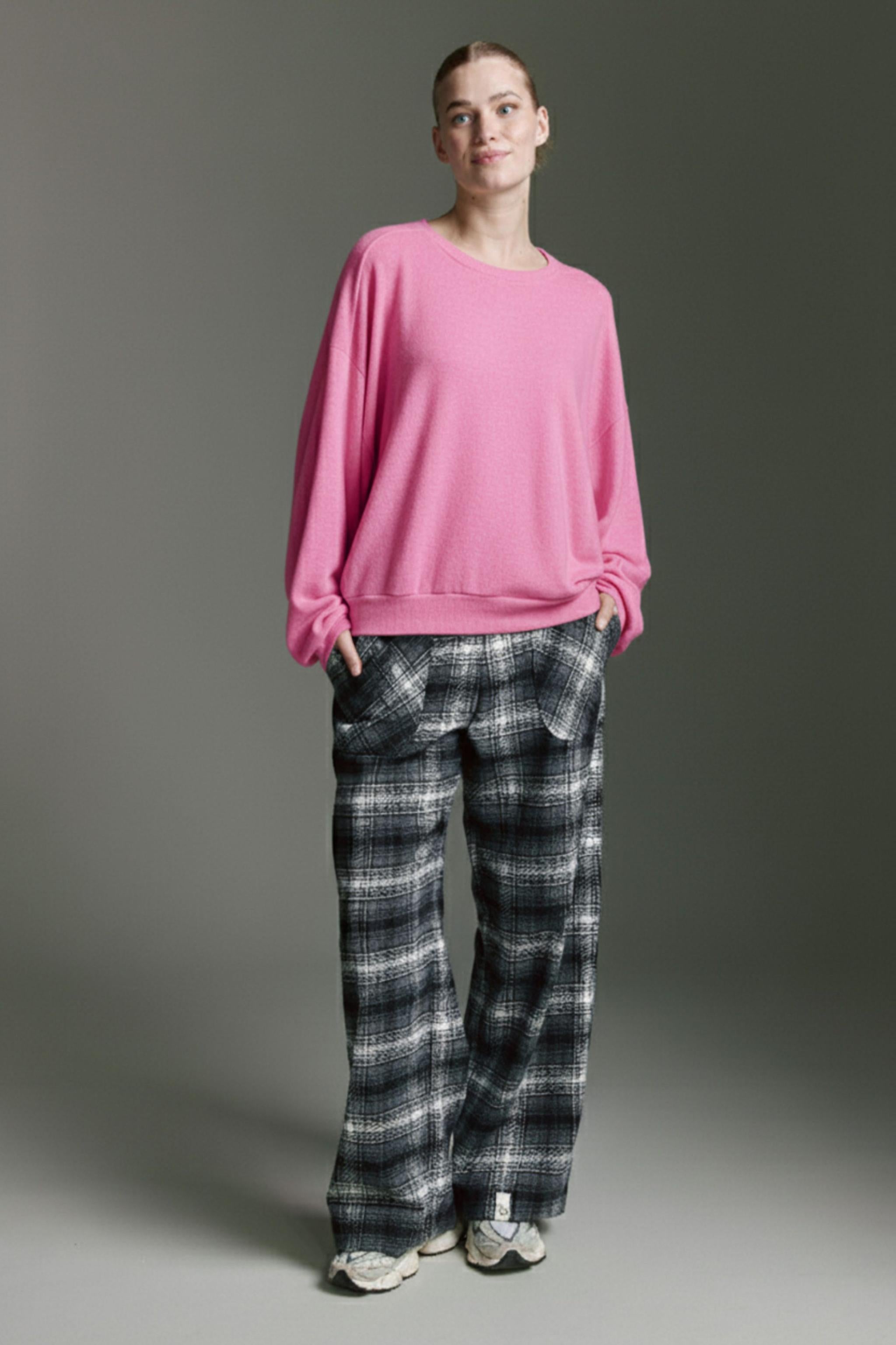 Cozy Langarmshirt Mit Rundhals Und Gerafftem Detail