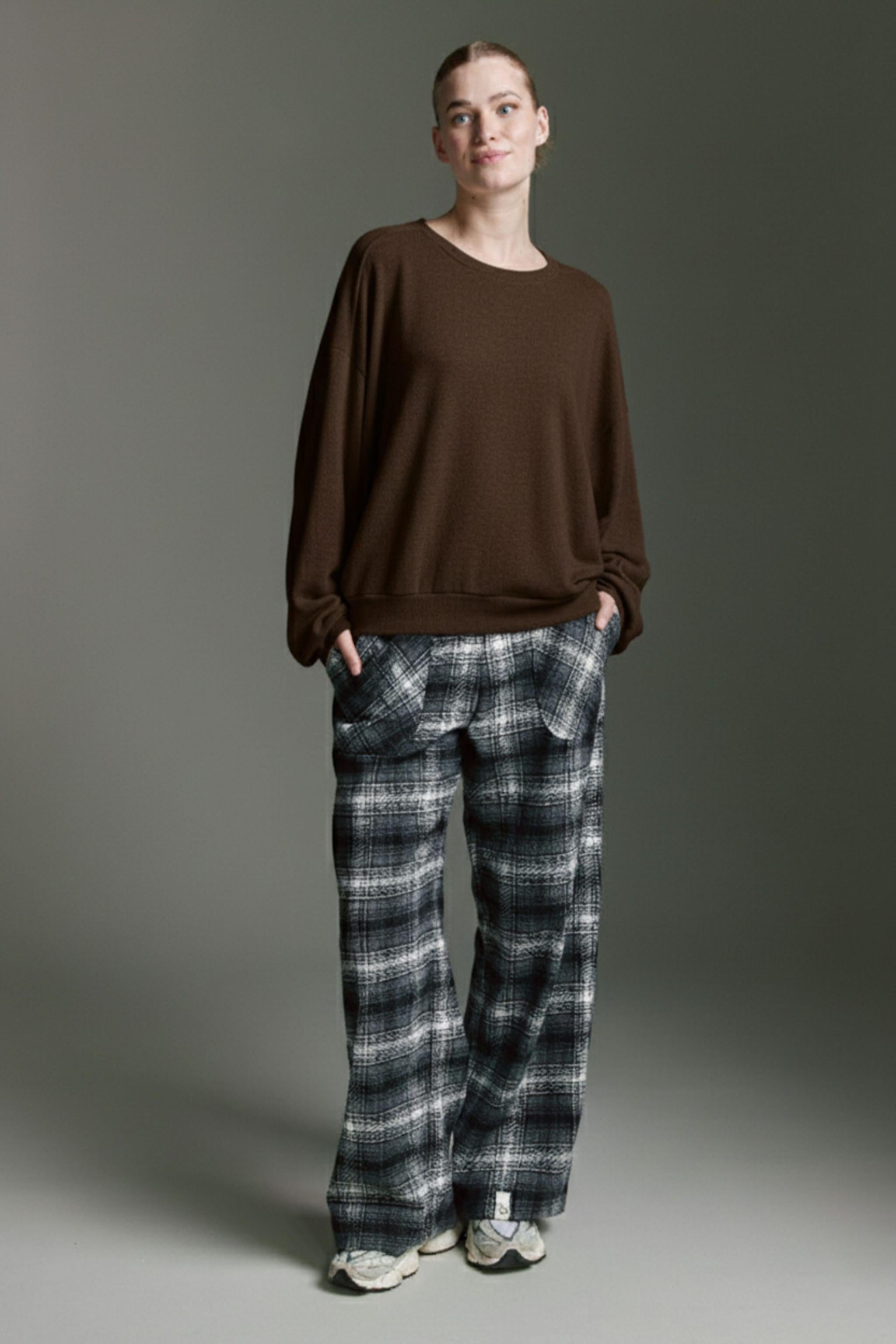 Cozy Langarmshirt Mit Rundhals Und Gerafftem Detail