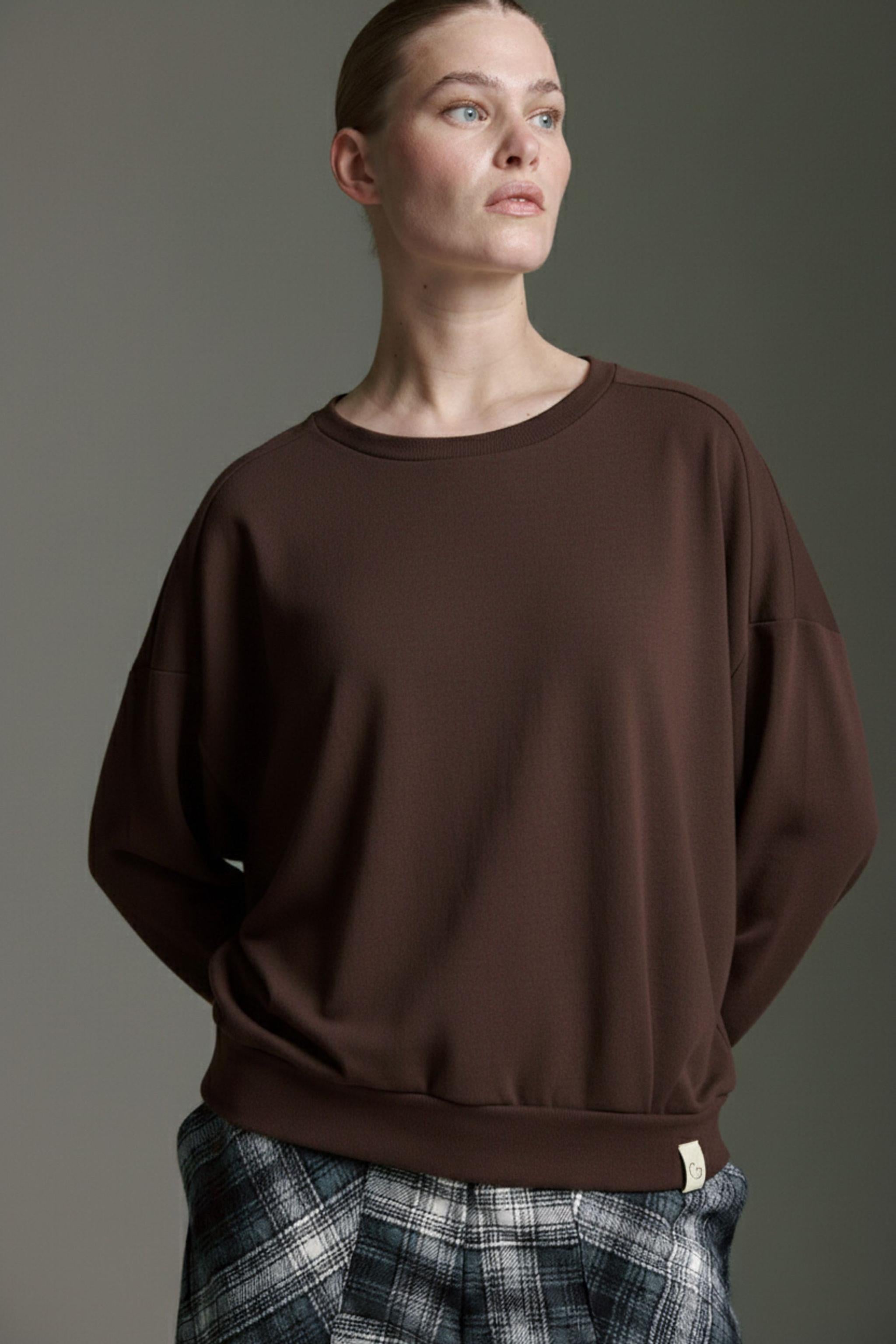 Cozy Langarmshirt Mit Rundhals Und Gerafftem Detail