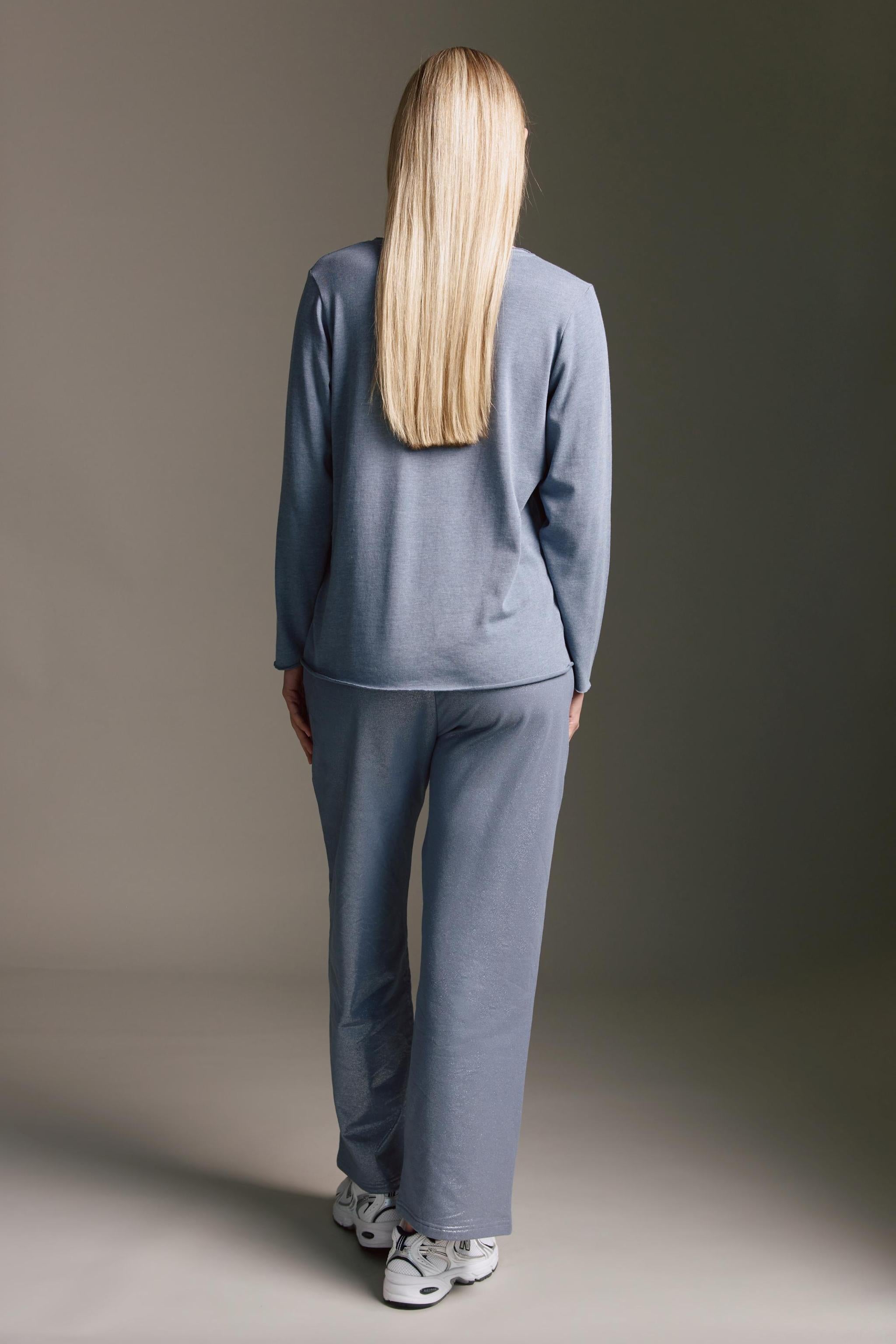 Strickoptik Langarmshirt Mit Rundhals Und Rollkanten