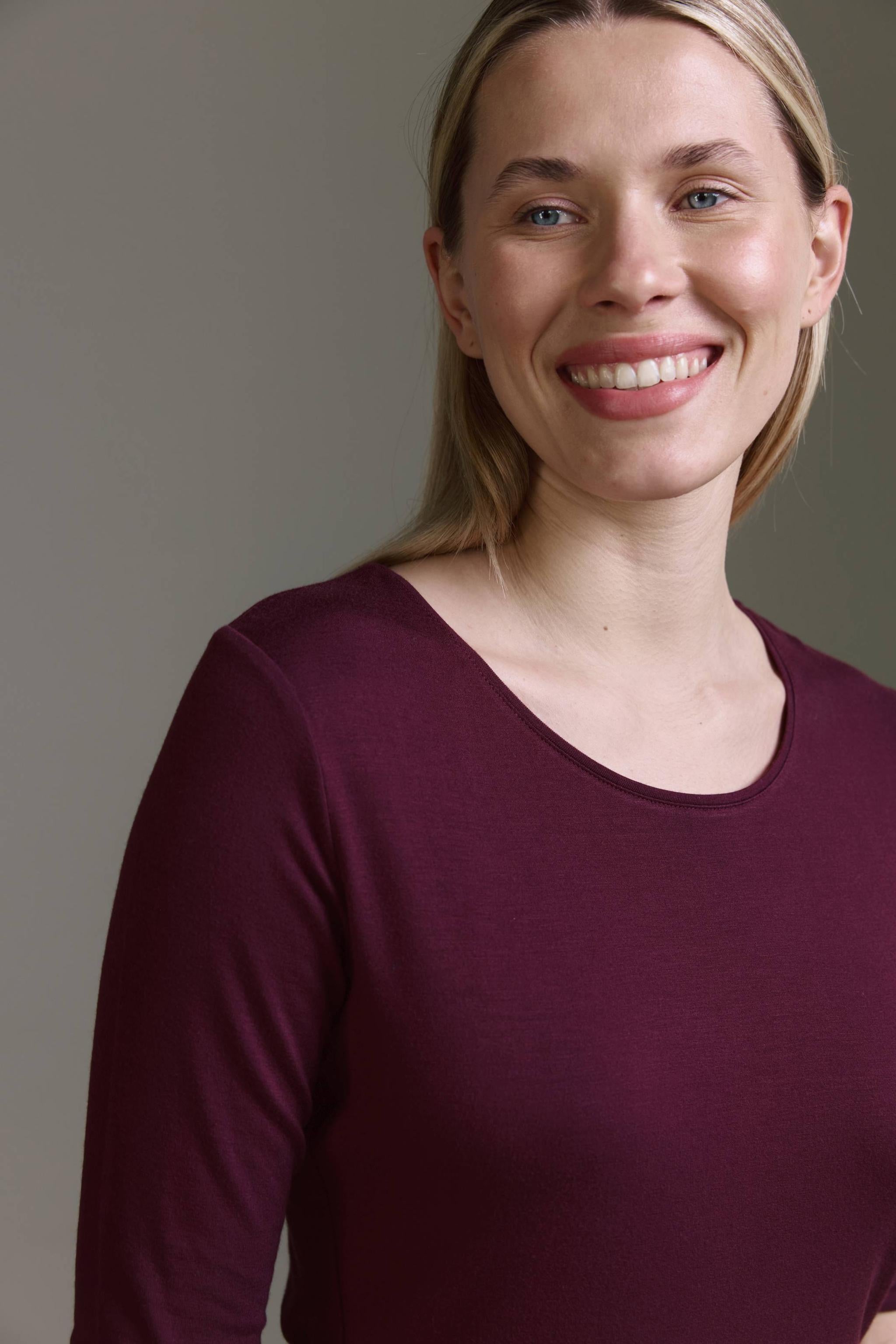 Super Softes 3/4 Arm Shirt Mit Rundhals