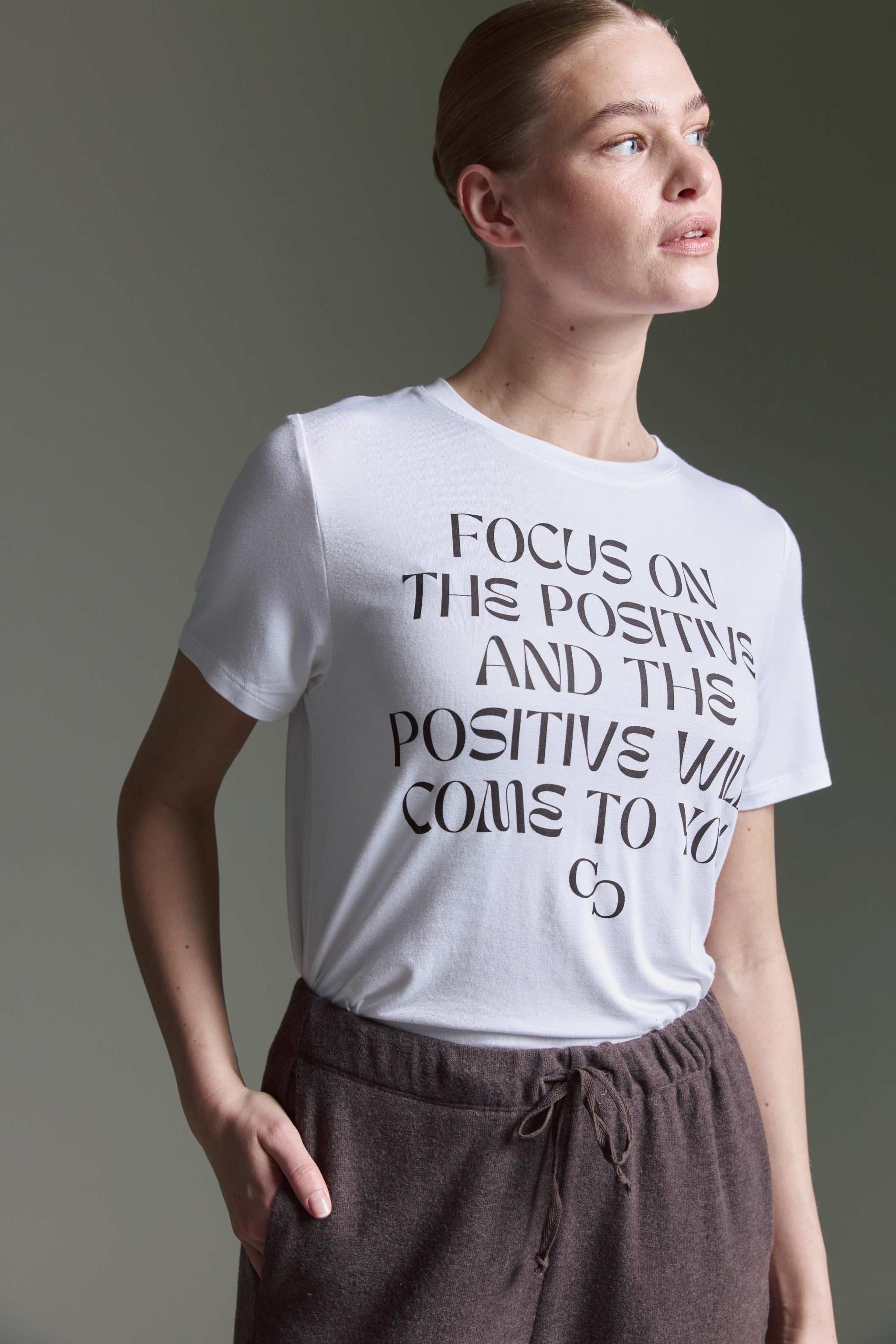 Softes T-Shirt Mit Rundhals Und Druck