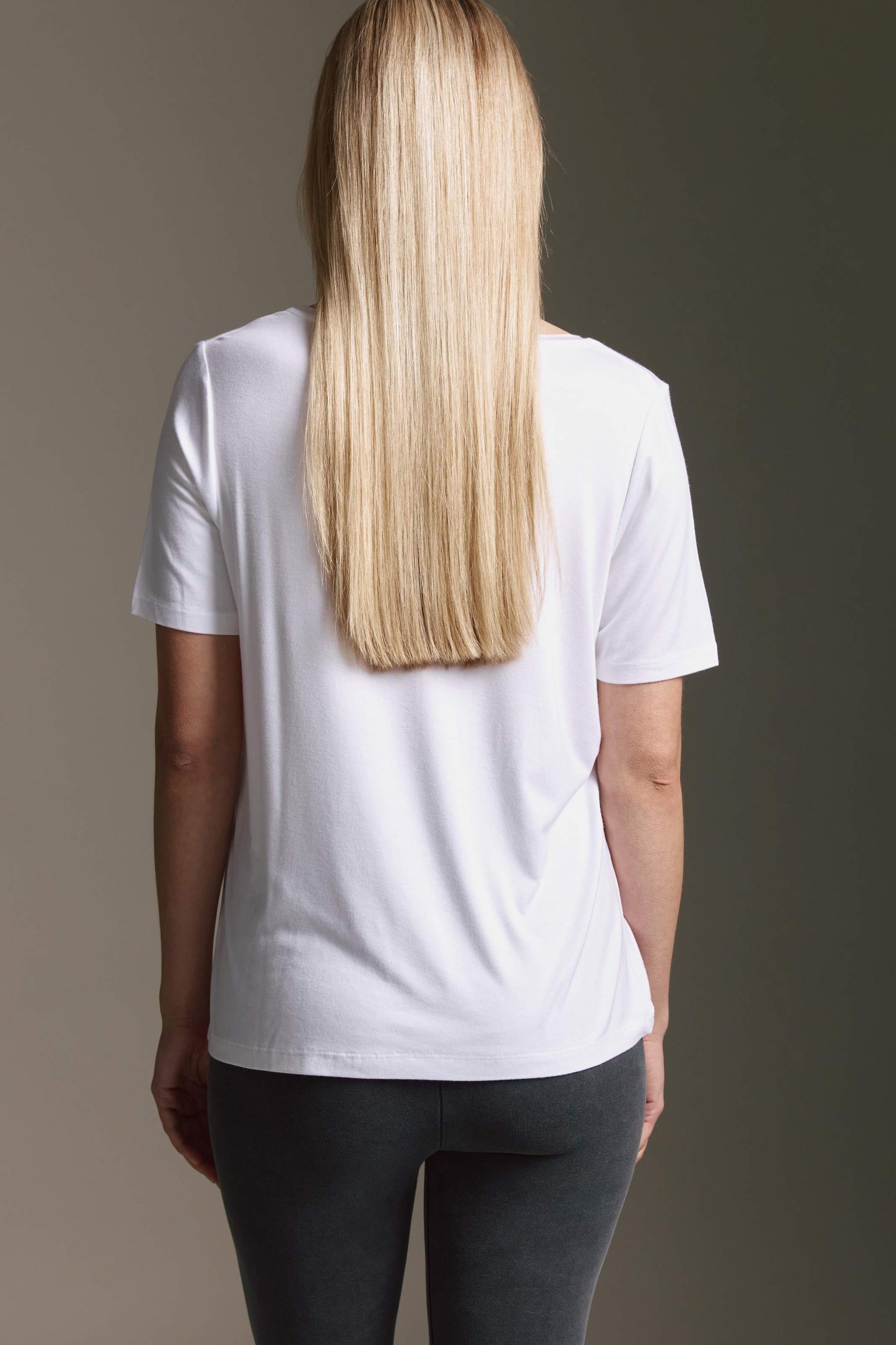 Super Softes T-Shirt Mit V-Hals Und Follow Your Heart Druck