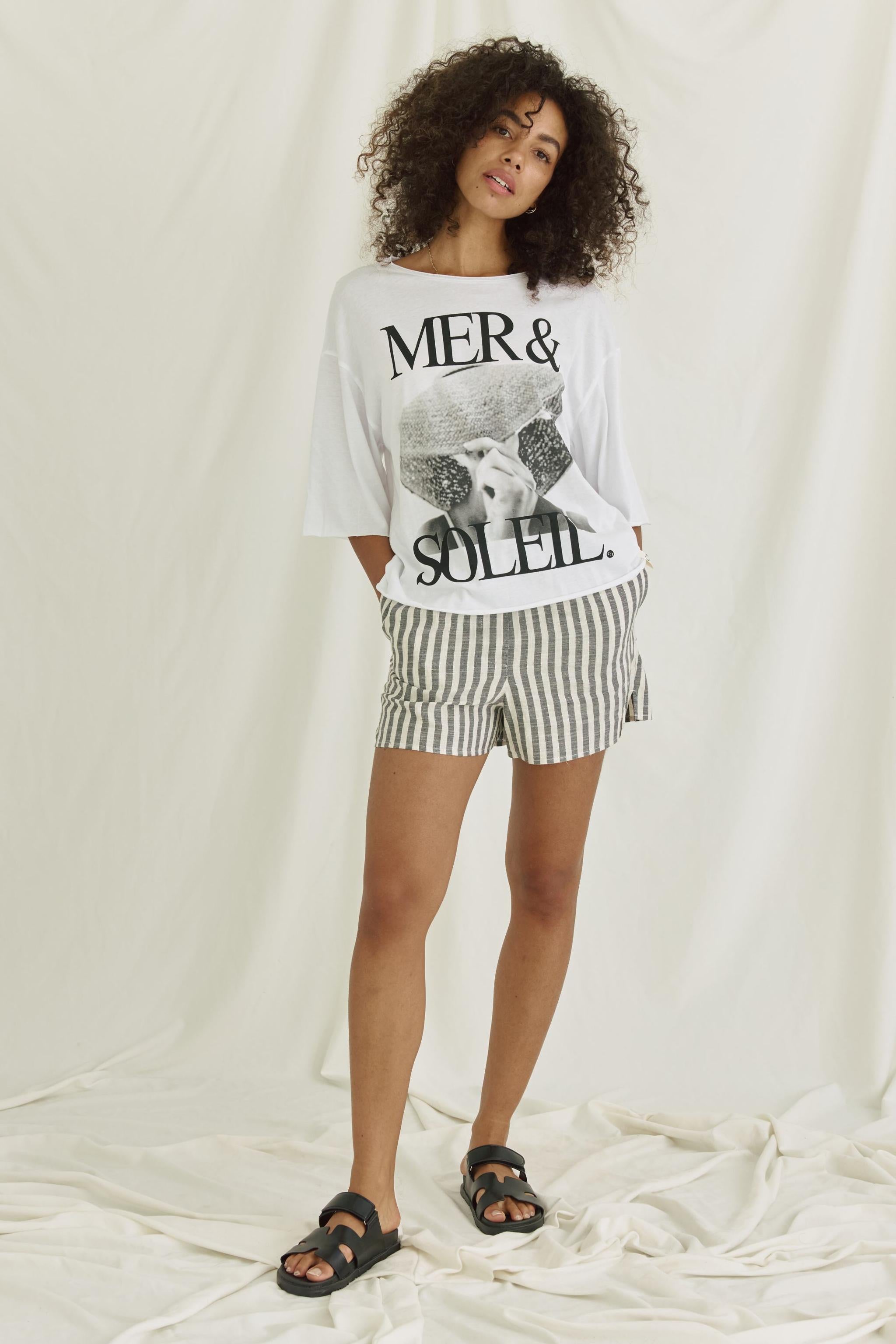 Weiches T-Shirt Mit Mer & Soleil Druck