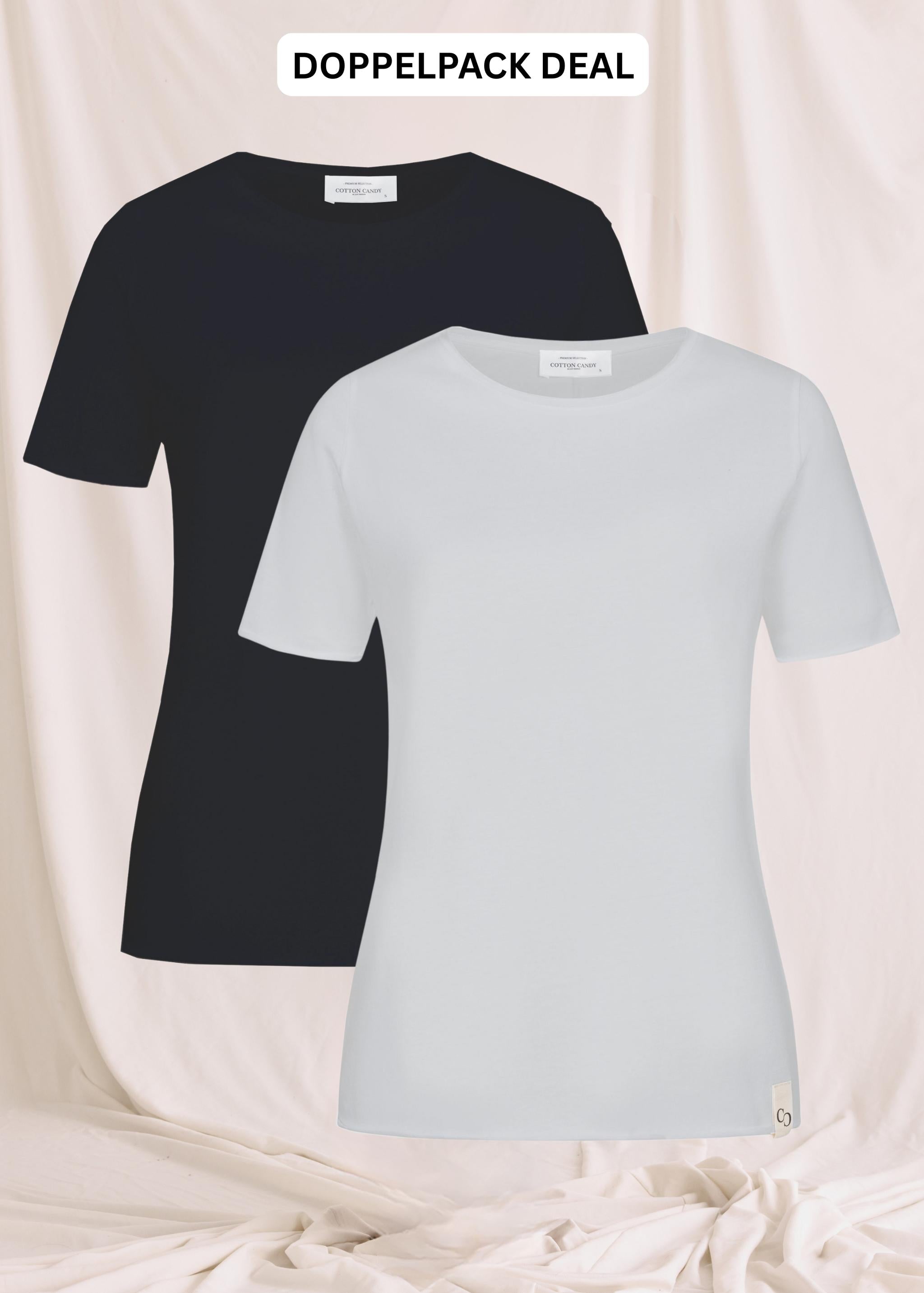 Softes T-Shirt Mit O-Hals -Doppelpack