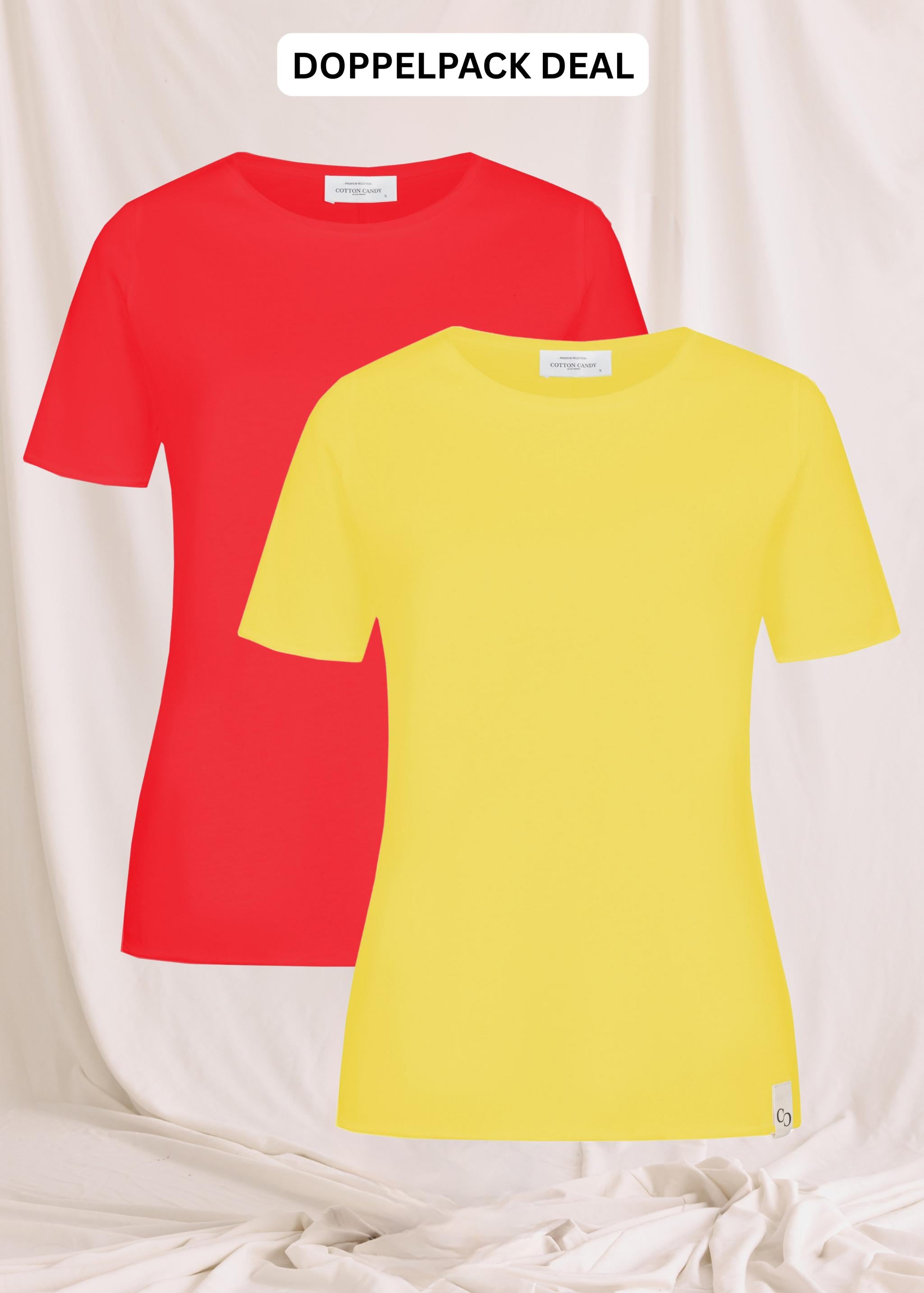 Softes T-Shirt Mit O-Hals -Doppelpack
