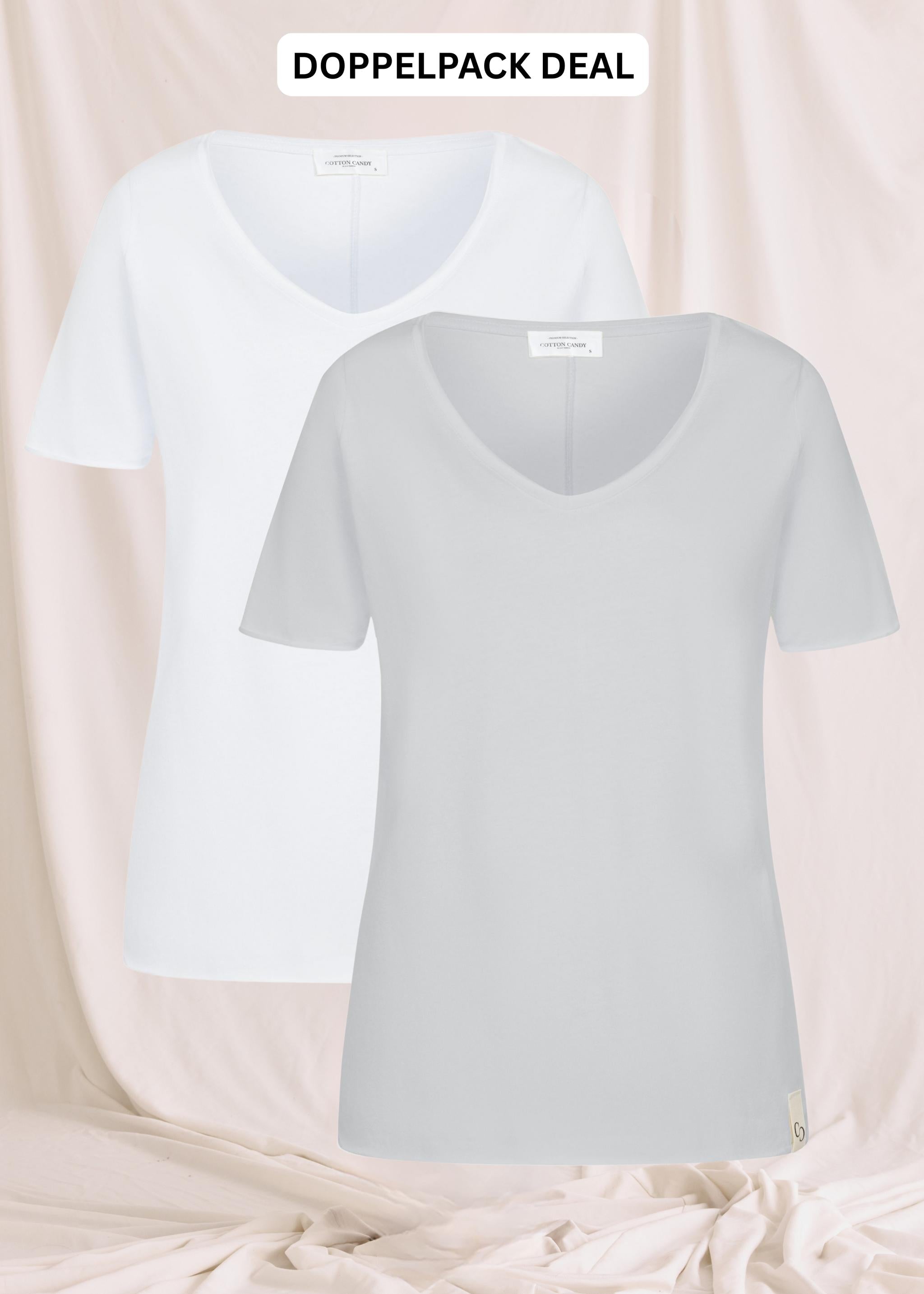 Softes T-Shirt Mit V-Hals -Doppelpack