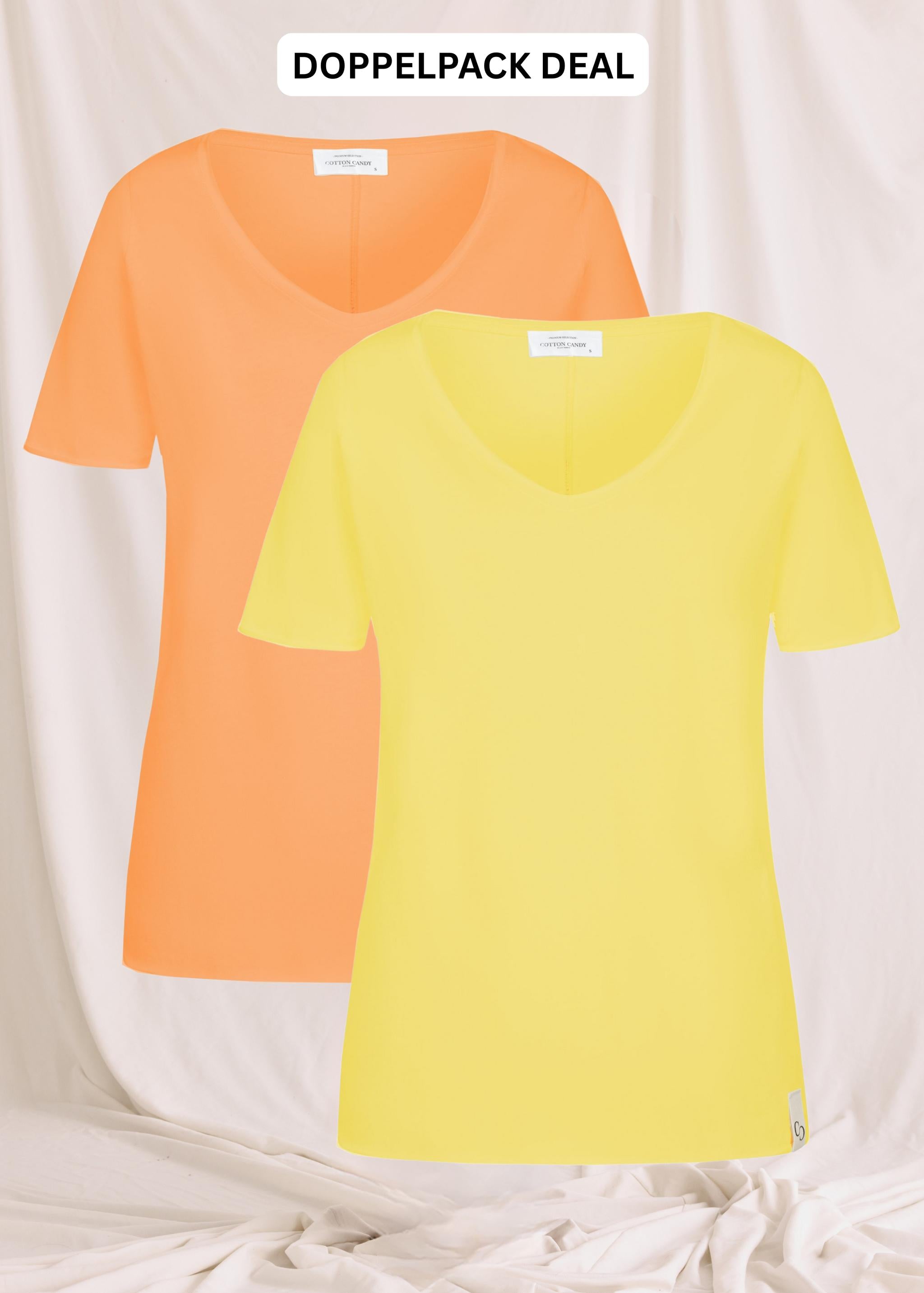 Softes T-Shirt Mit V-Hals -Doppelpack