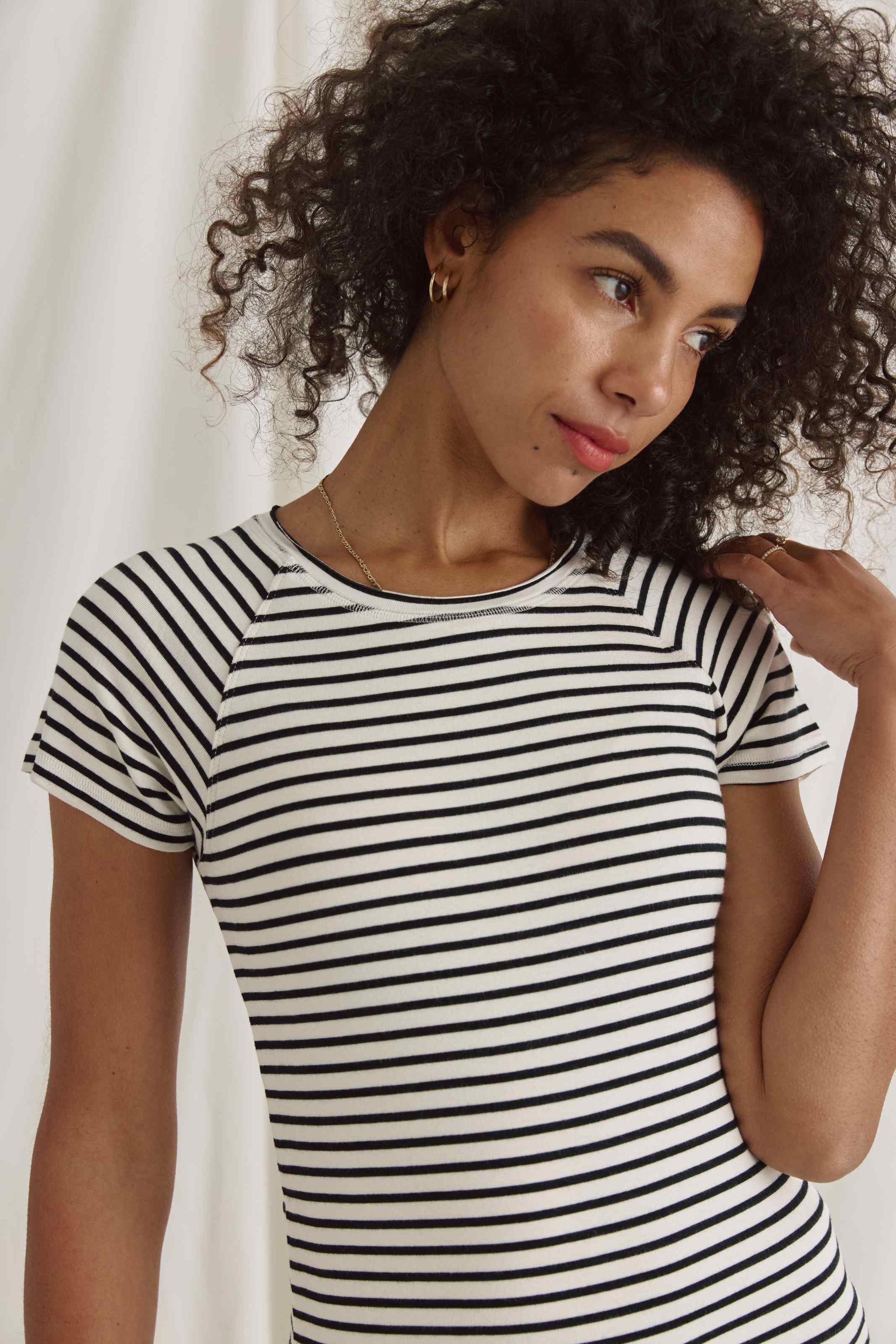 Ringel T-Shirt Mit Rundhals Und Raglan