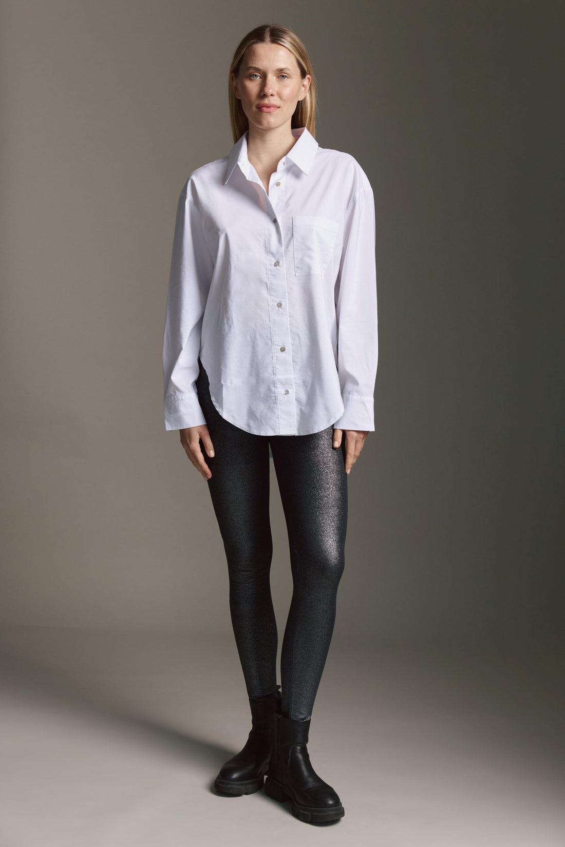 Oversized Bluse Mit Ärmelsaumdetail