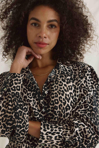 Bluse Mit Leo Aop Knotendetail