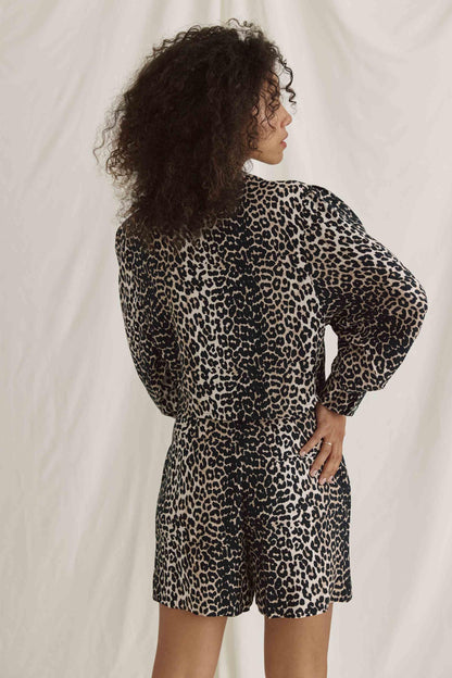 Bluse Mit Leo Aop Knotendetail