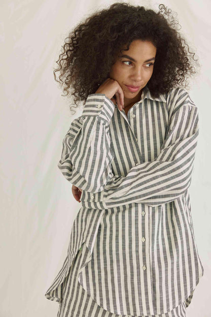 Gestreifte Bluse Mit Rückendetail